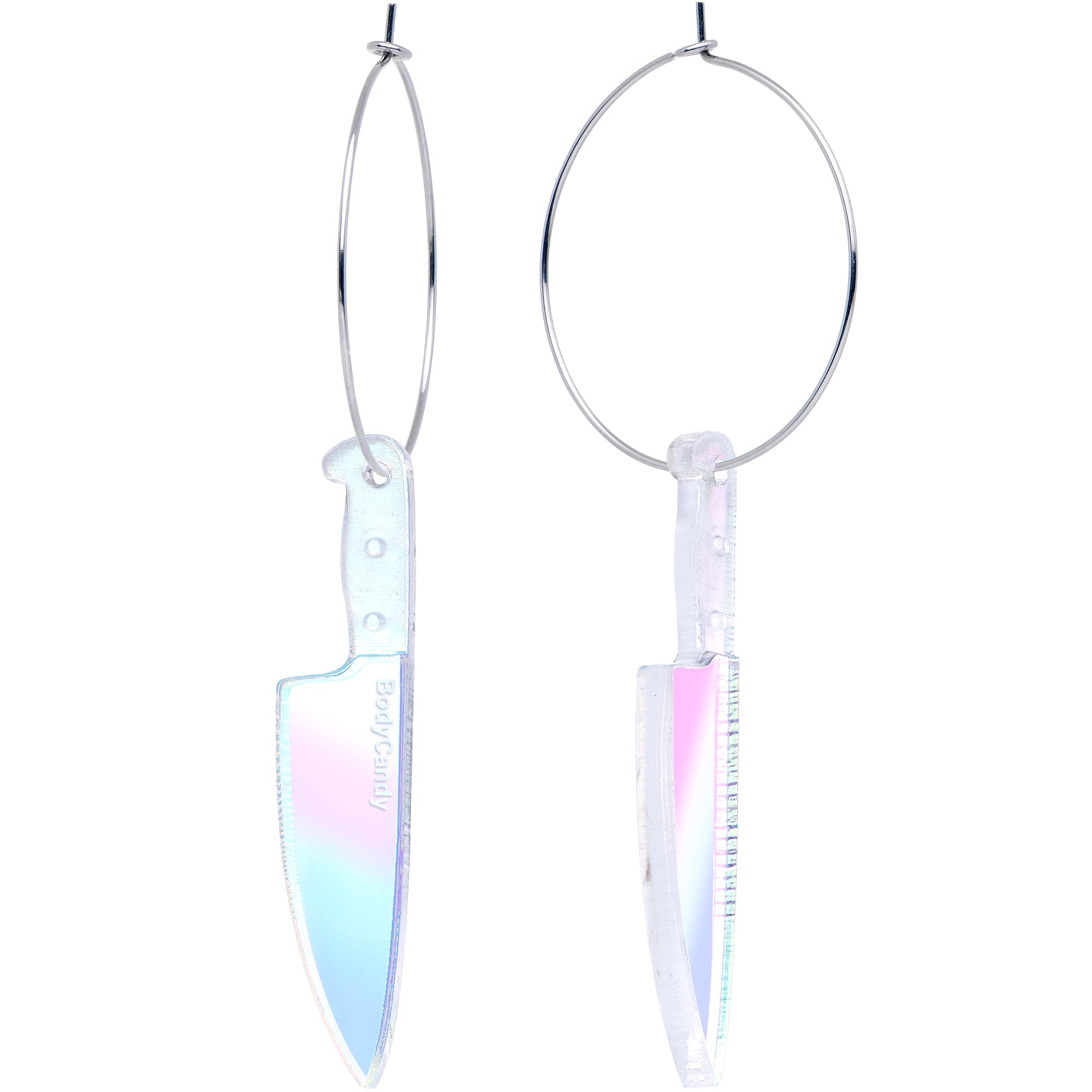 Acrylicious unique knife hoop earrings for sensitive ears