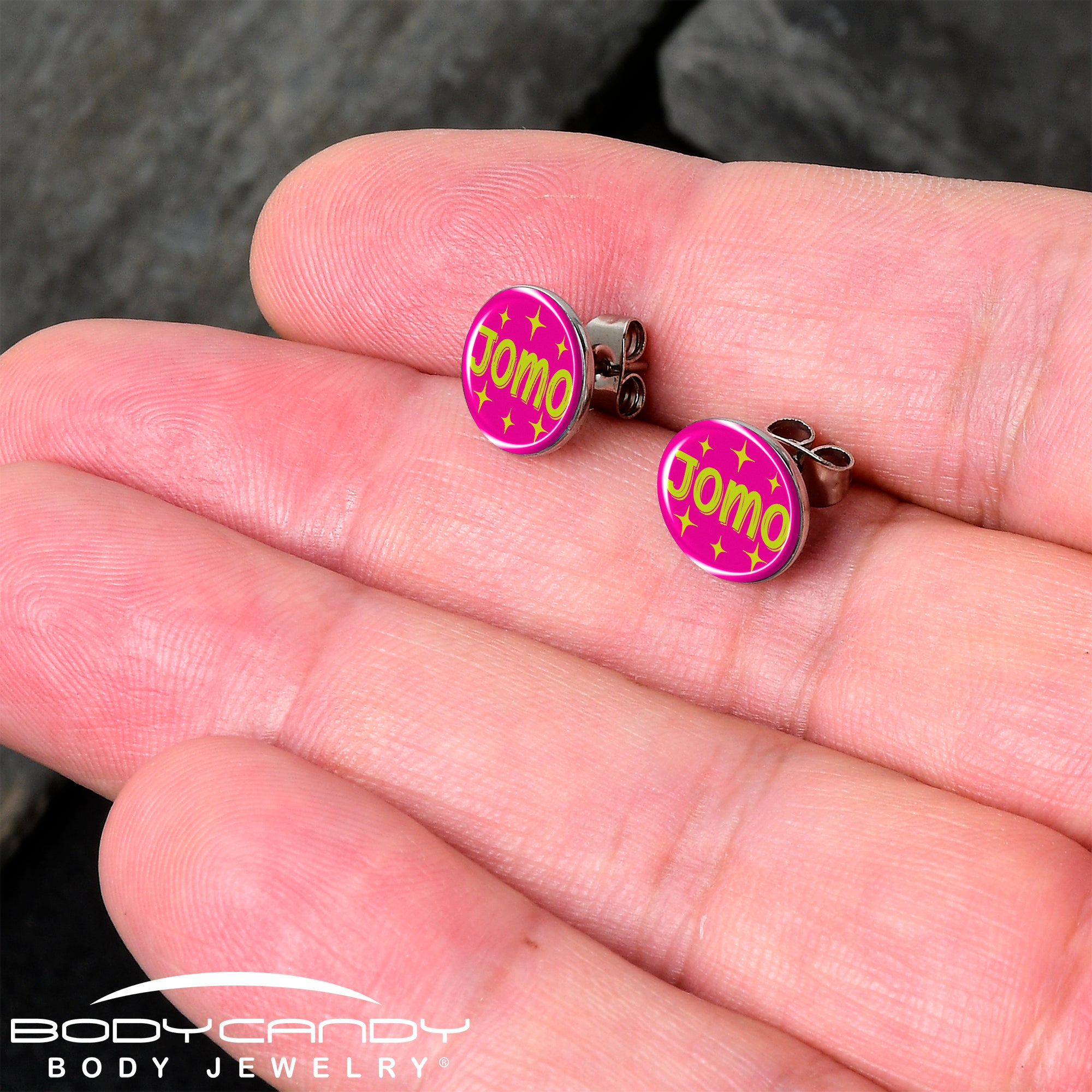 Pink JOMO Stud Earrings