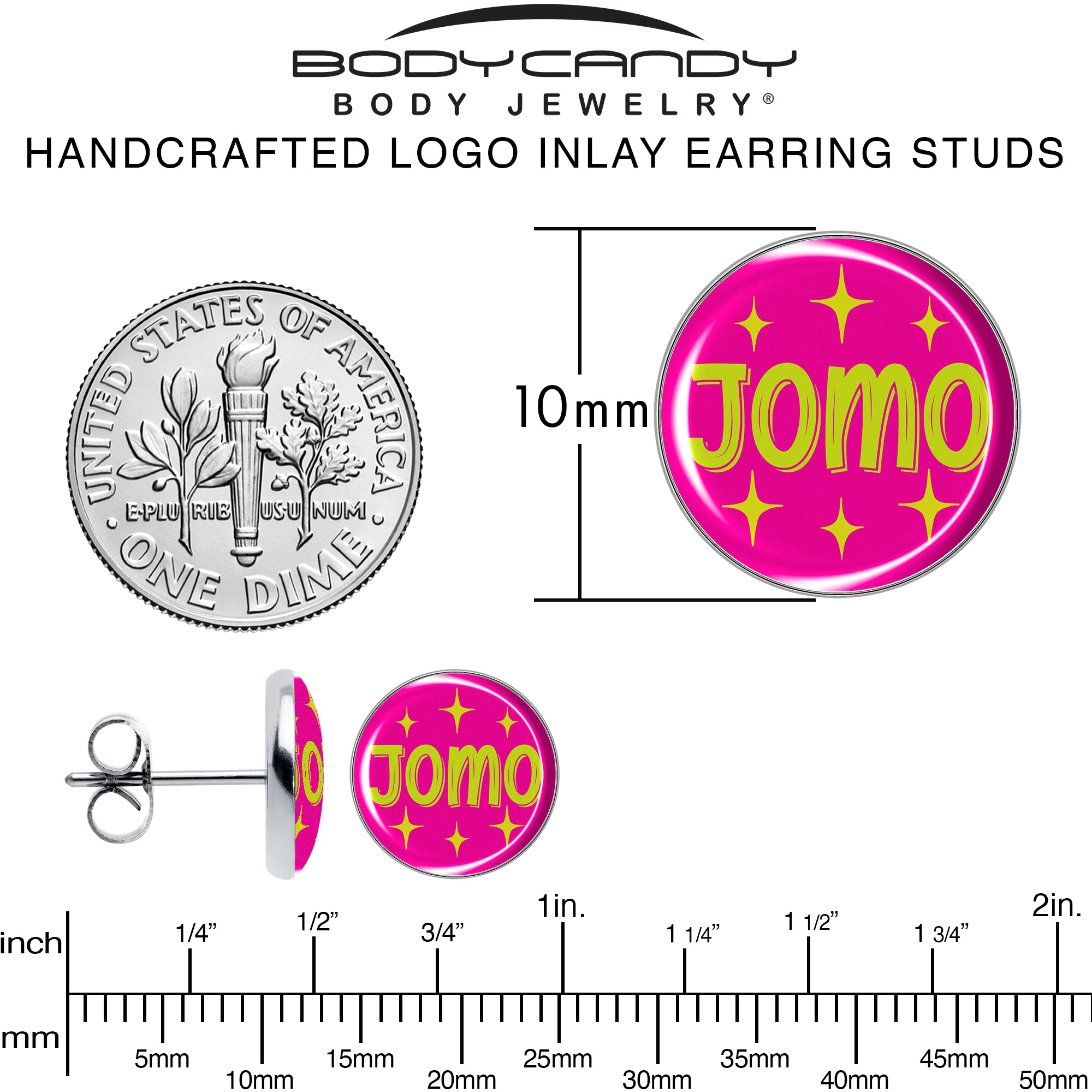 Pink JOMO Stud Earrings