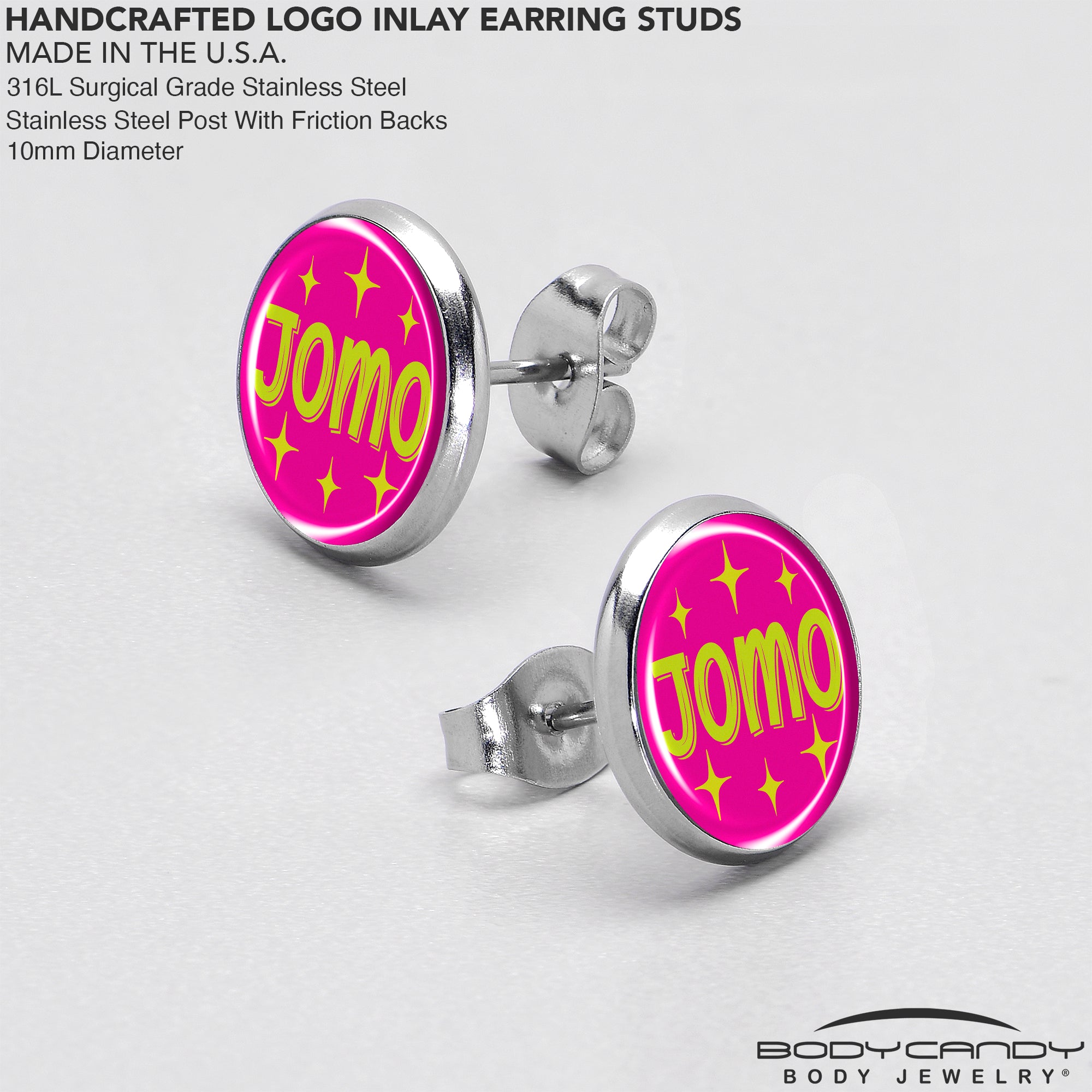 Pink JOMO Stud Earrings