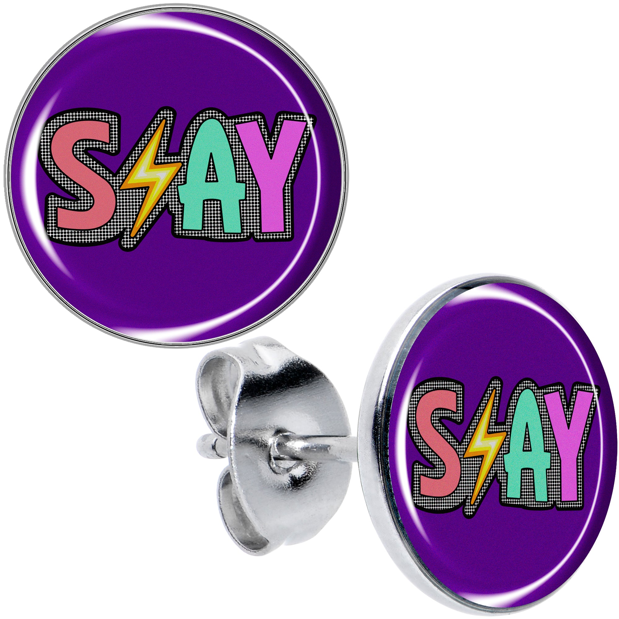 Colorful Lighting SLAY Stud Earrings