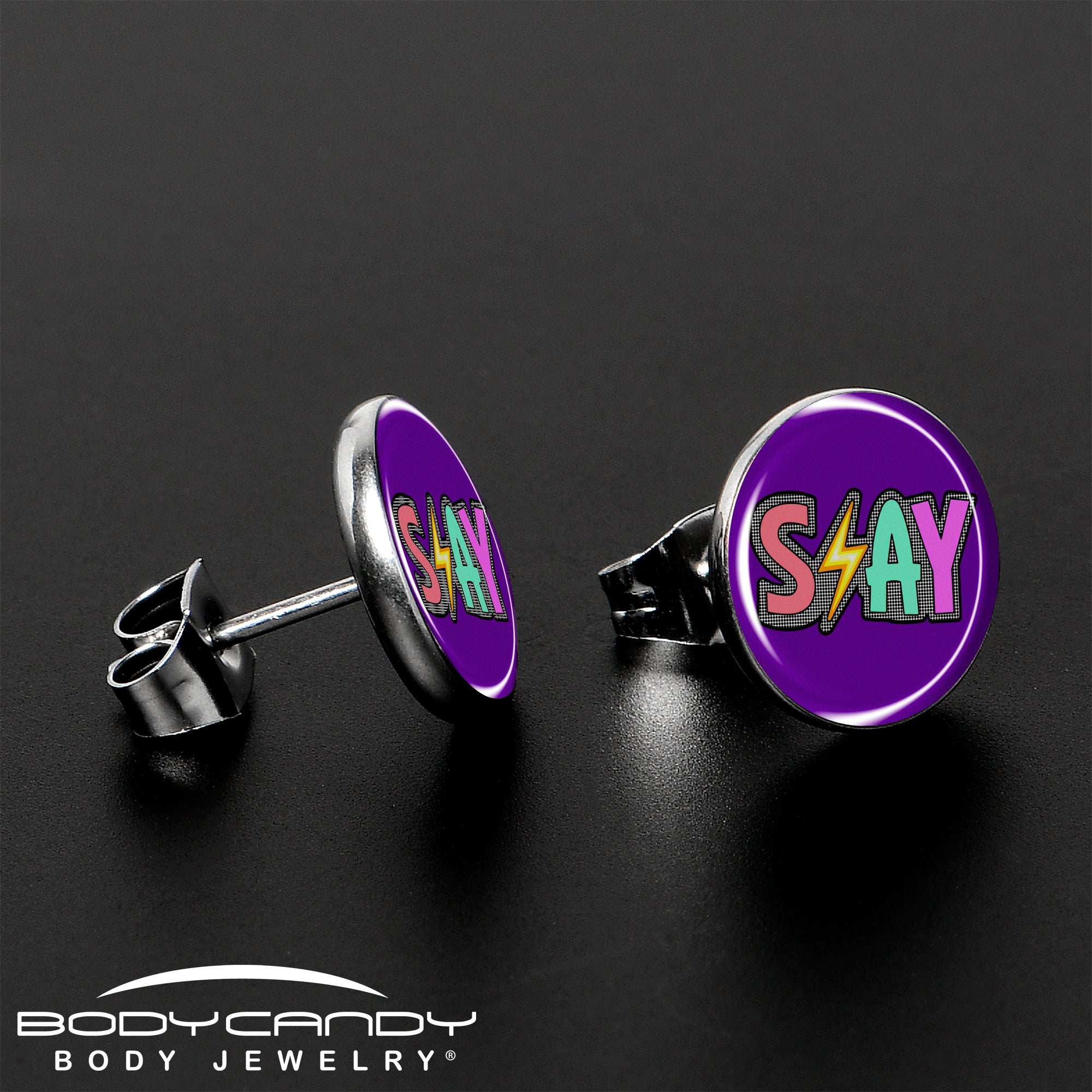 Colorful Lighting SLAY Stud Earrings