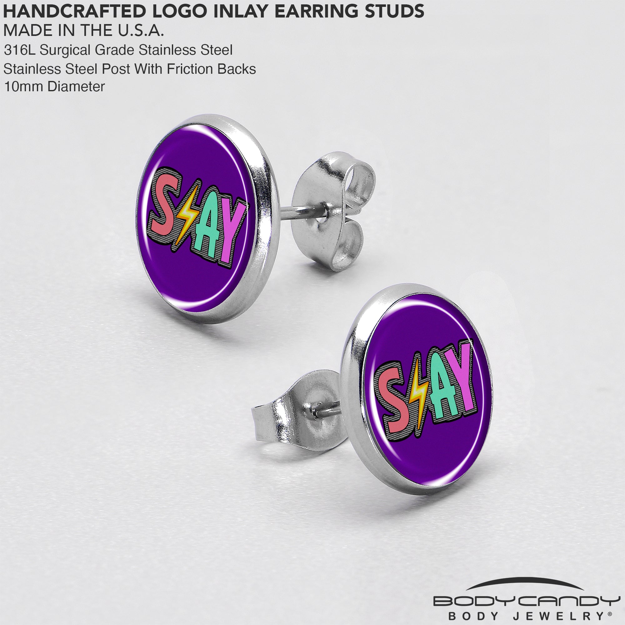 Colorful Lighting SLAY Stud Earrings