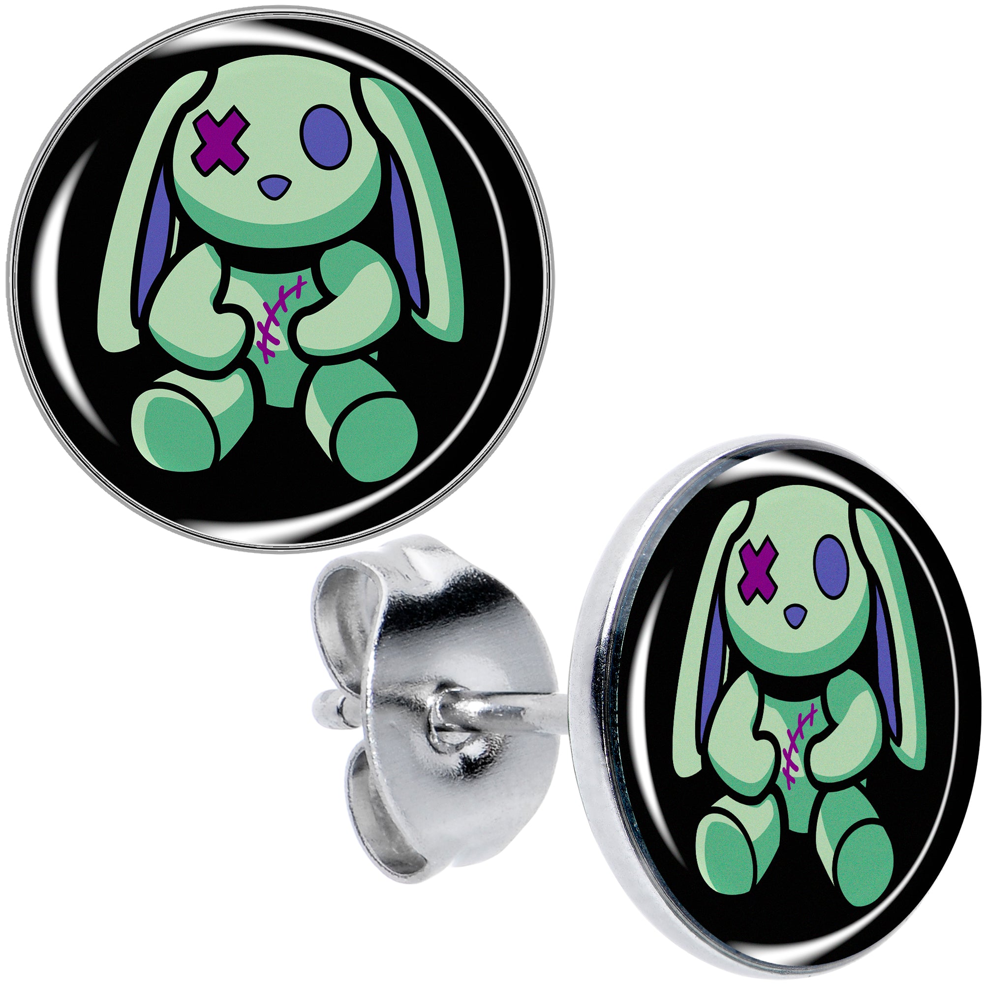 Zombie Bunny Stud Earrings