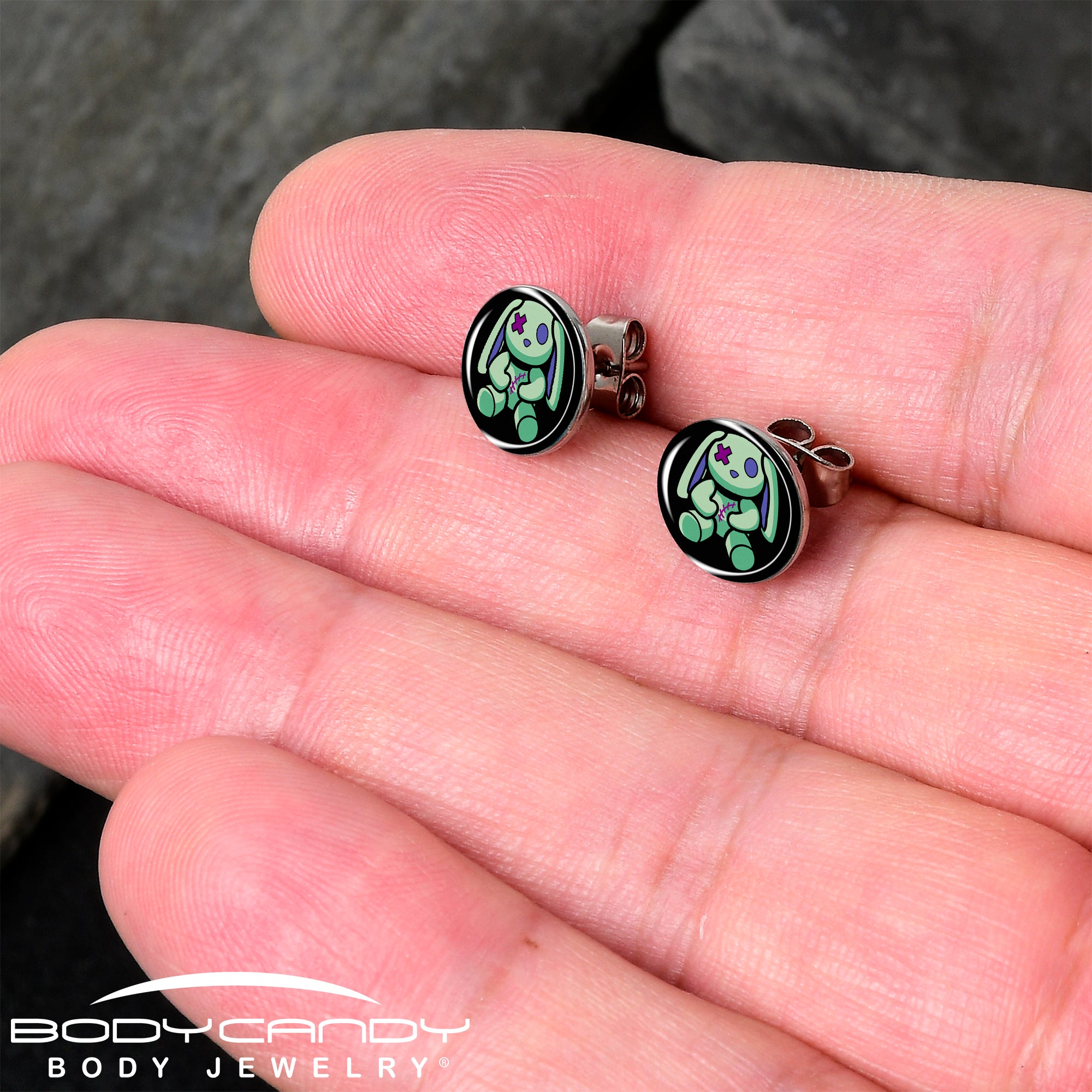 Zombie Bunny Stud Earrings