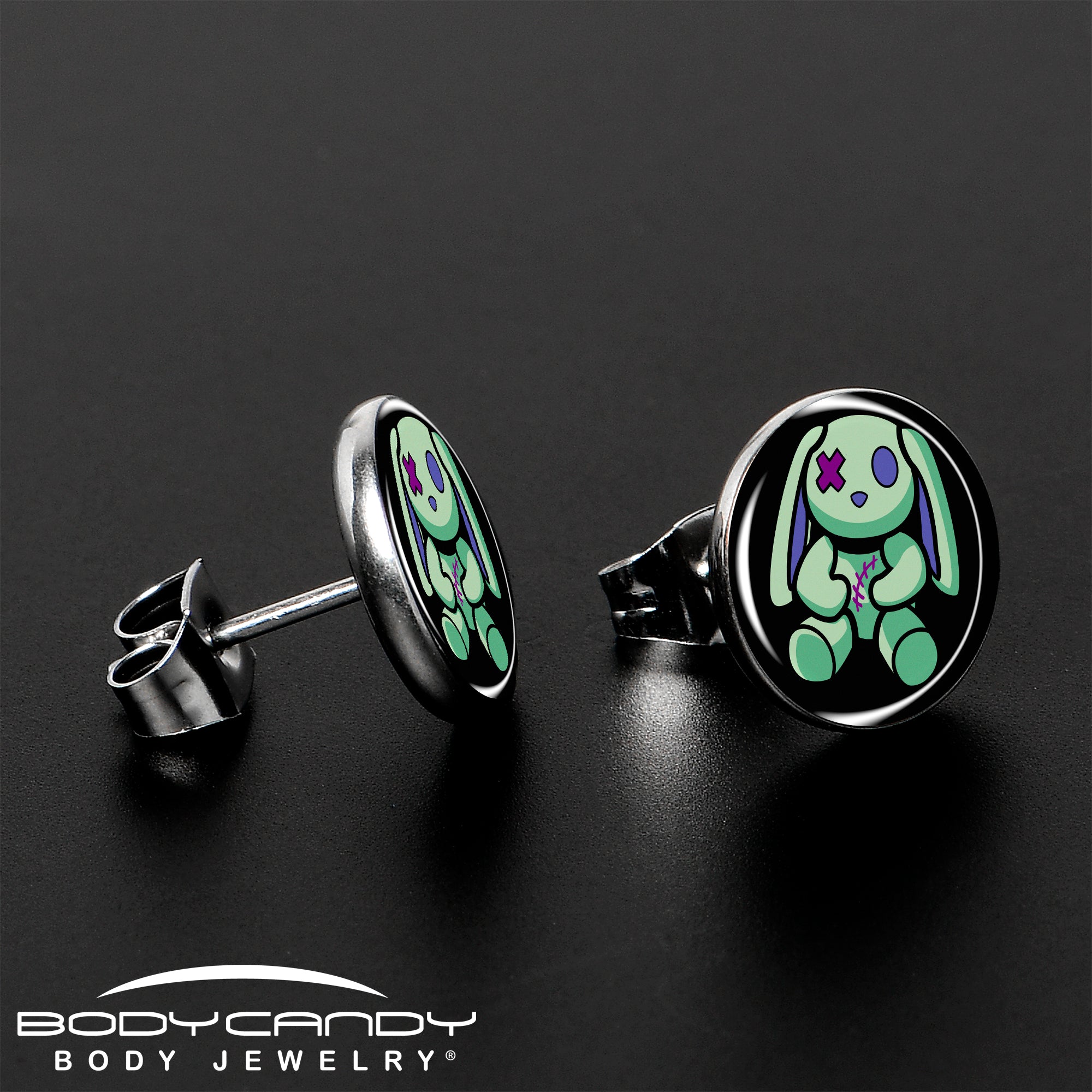 Zombie Bunny Stud Earrings