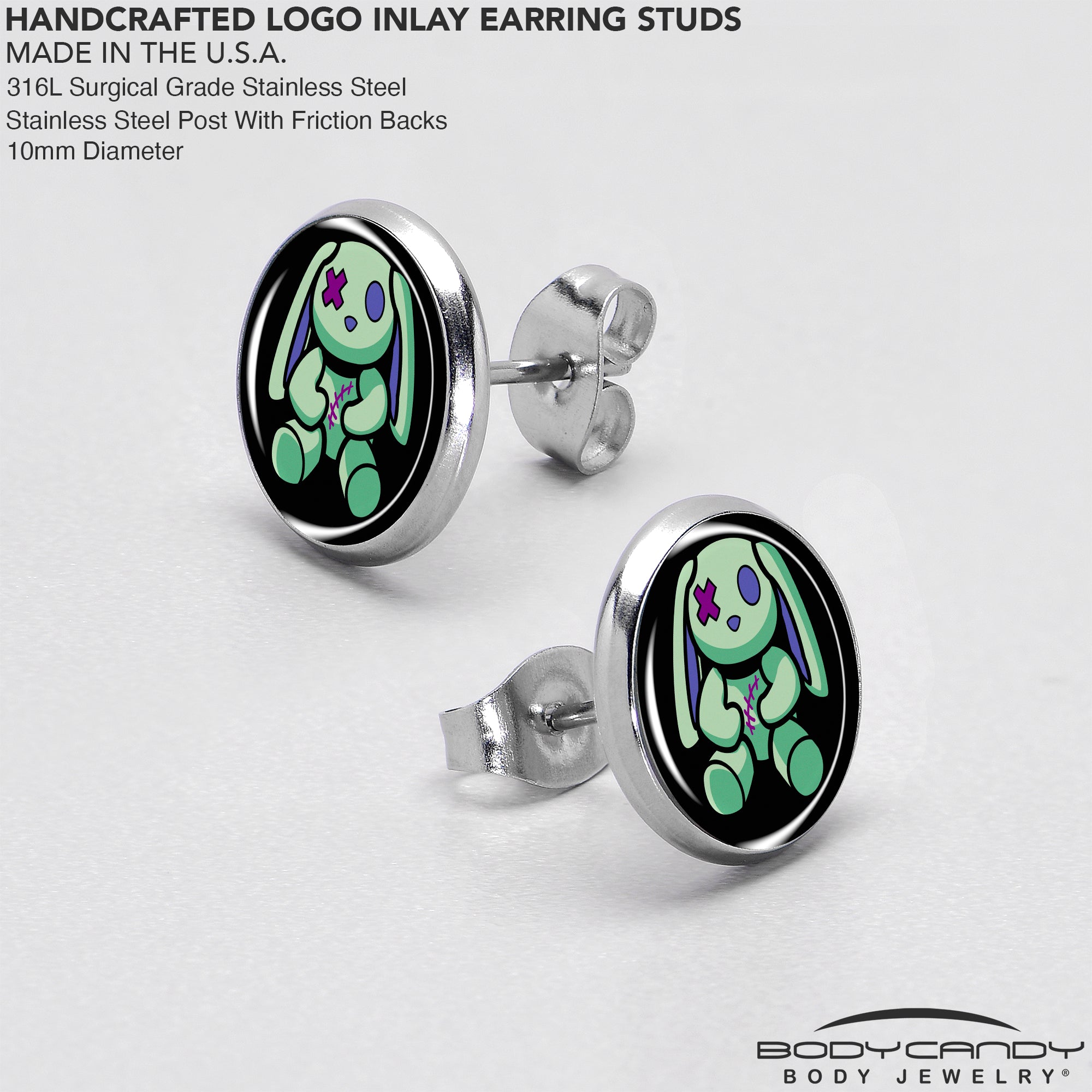 Zombie Bunny Stud Earrings