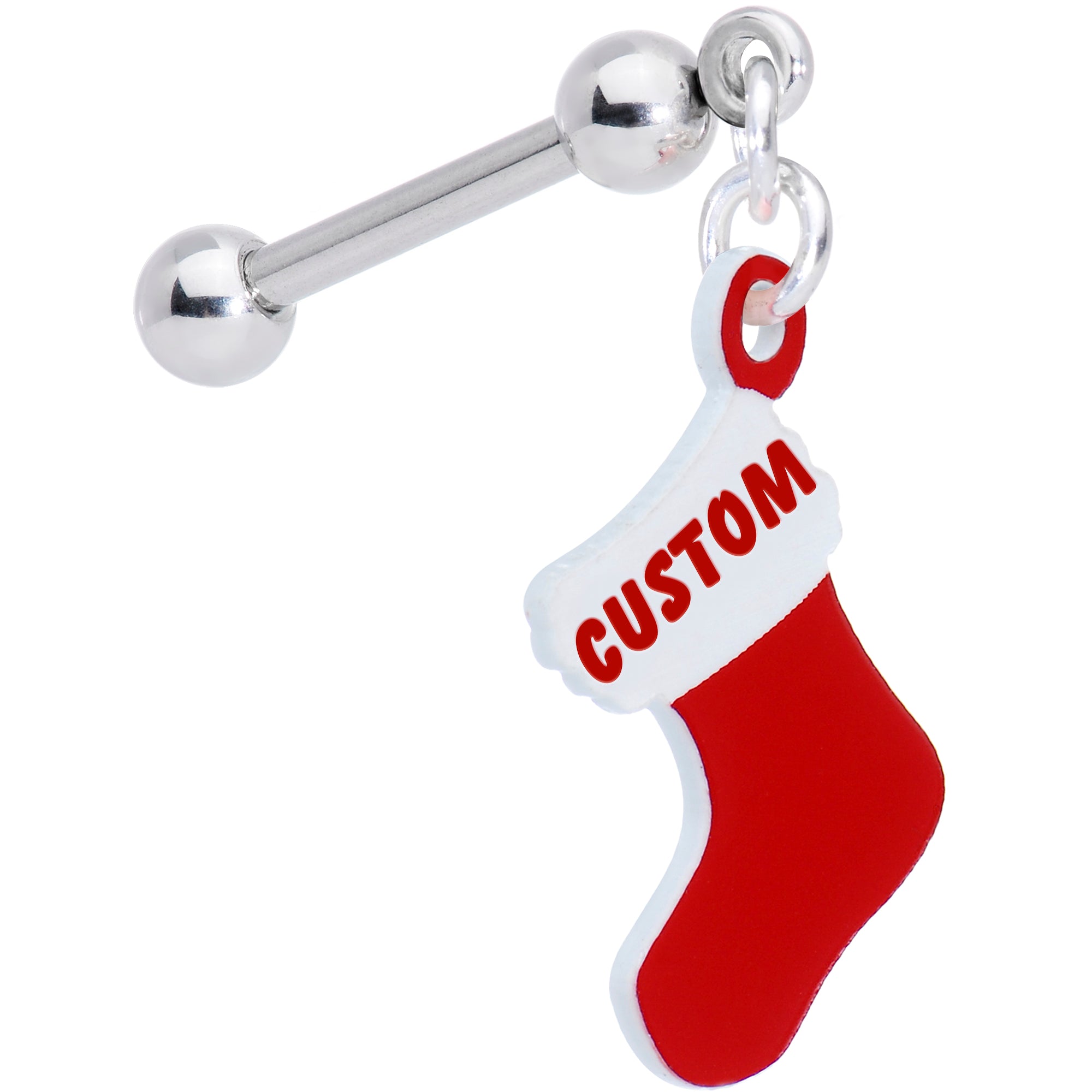 Custom Personalized Holiday Christmas Stocking Dangle Cartilage Earring