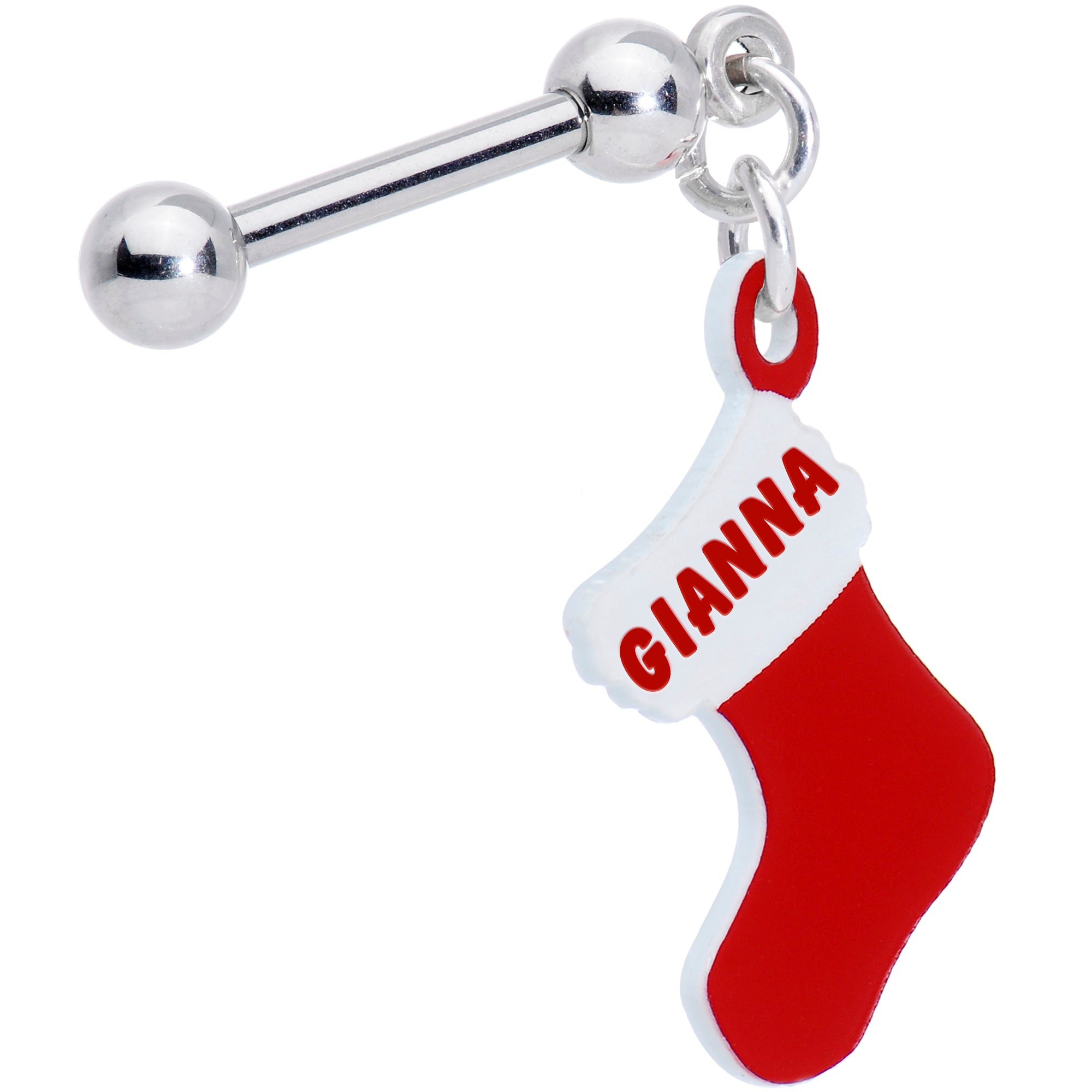 Custom Personalized Holiday Christmas Stocking Dangle Cartilage Earring