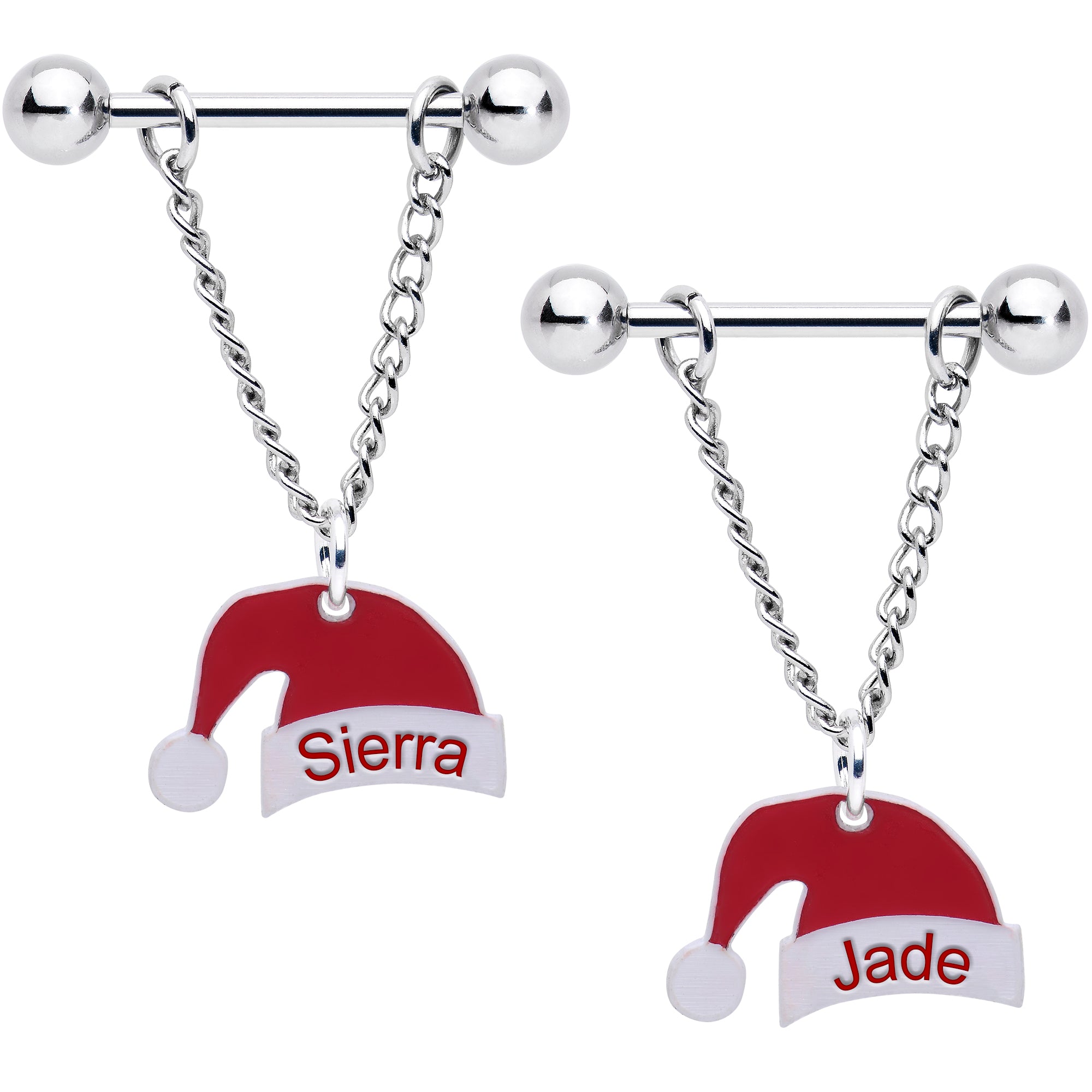 Christmas themed 2025 nipple rings