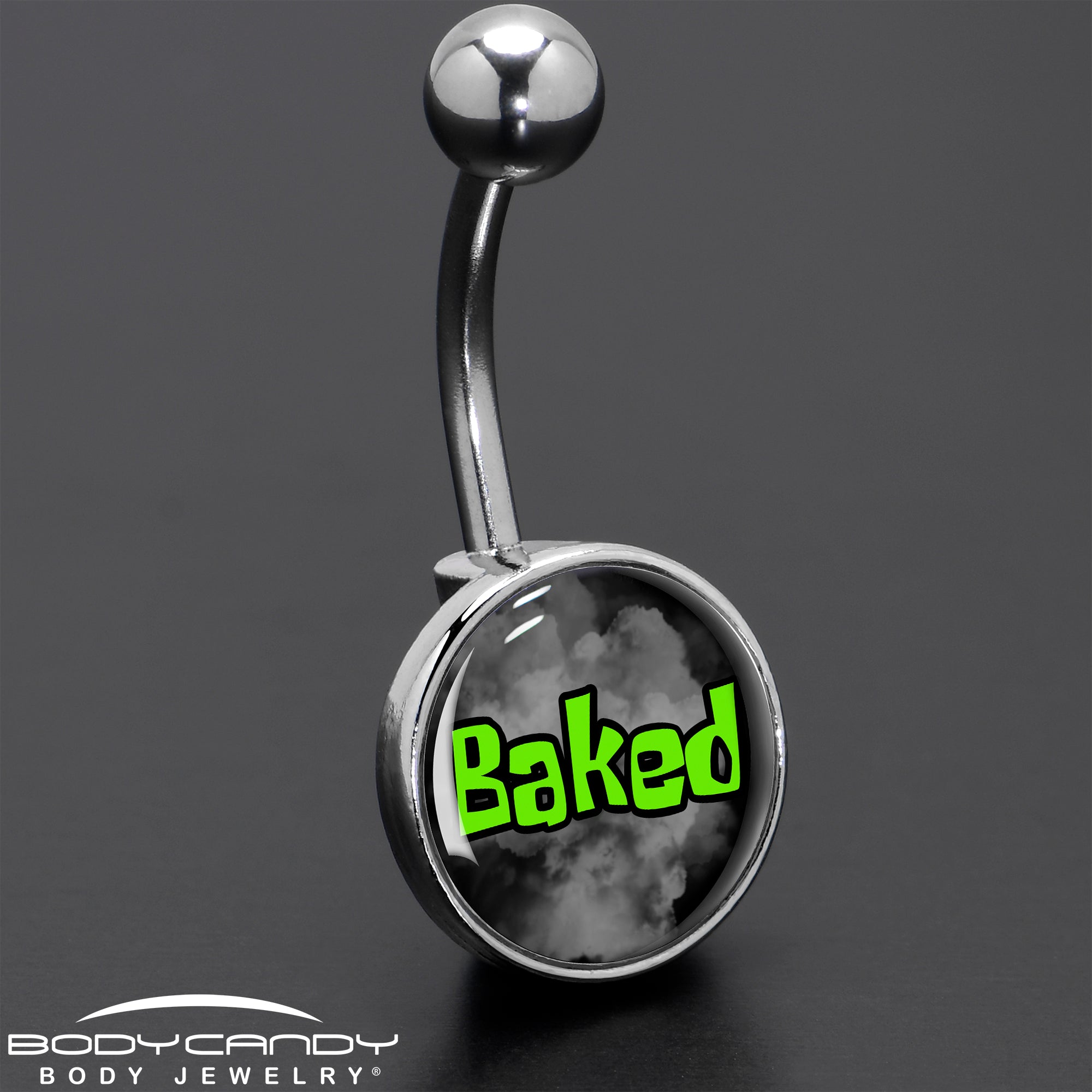 Logo Baked Stoner Belly Ring Made in USA