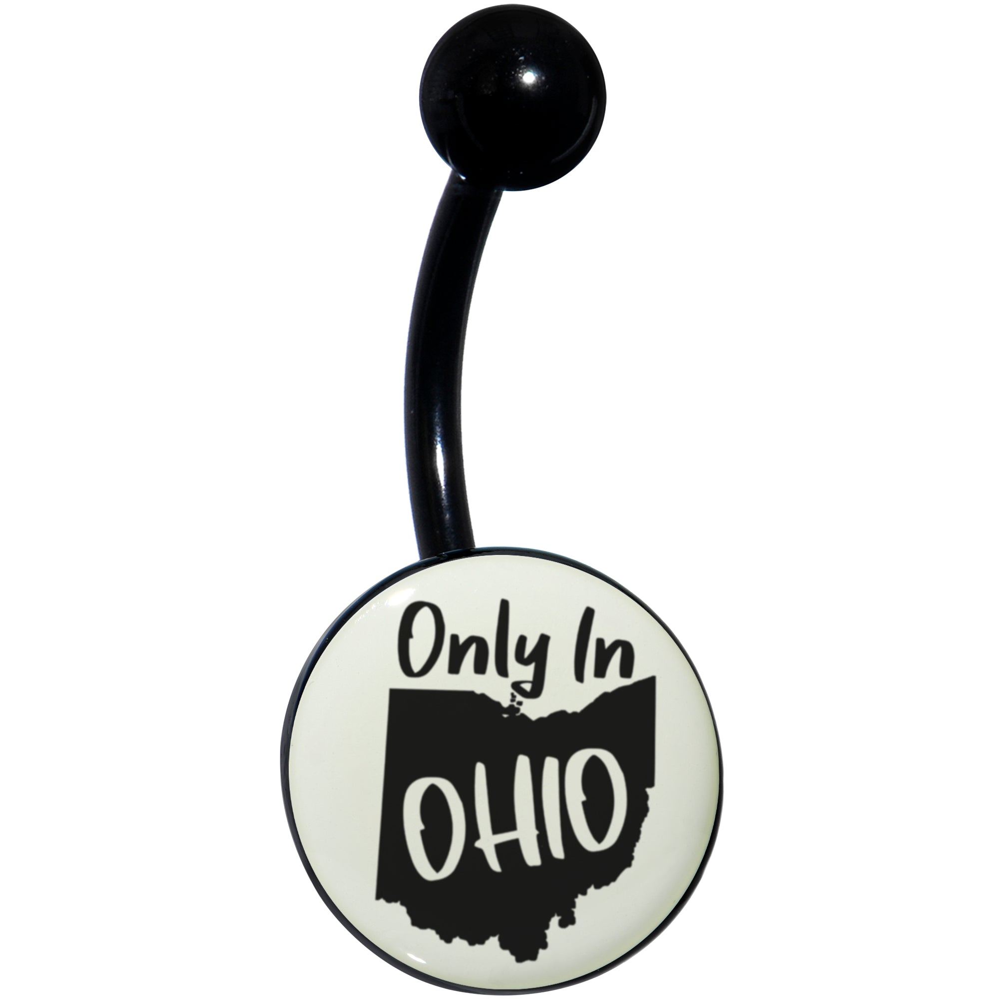 Glow in the Dark Black Only in Ohio Belly Ring