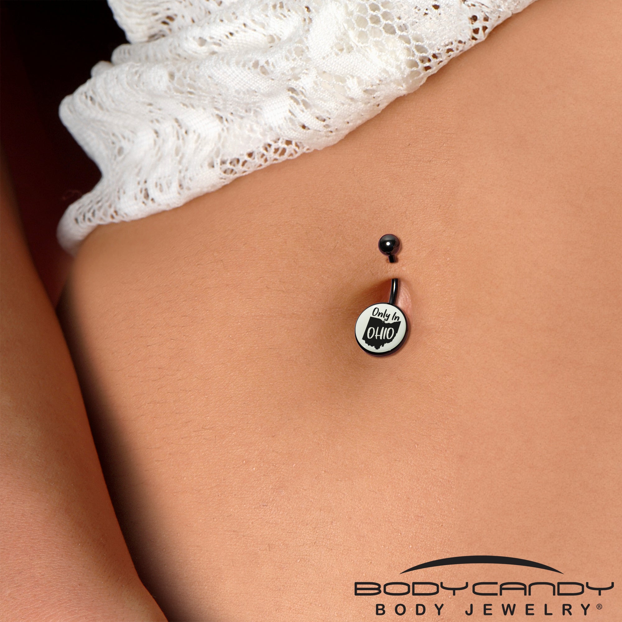 Glow in the Dark Black Only in Ohio Belly Ring