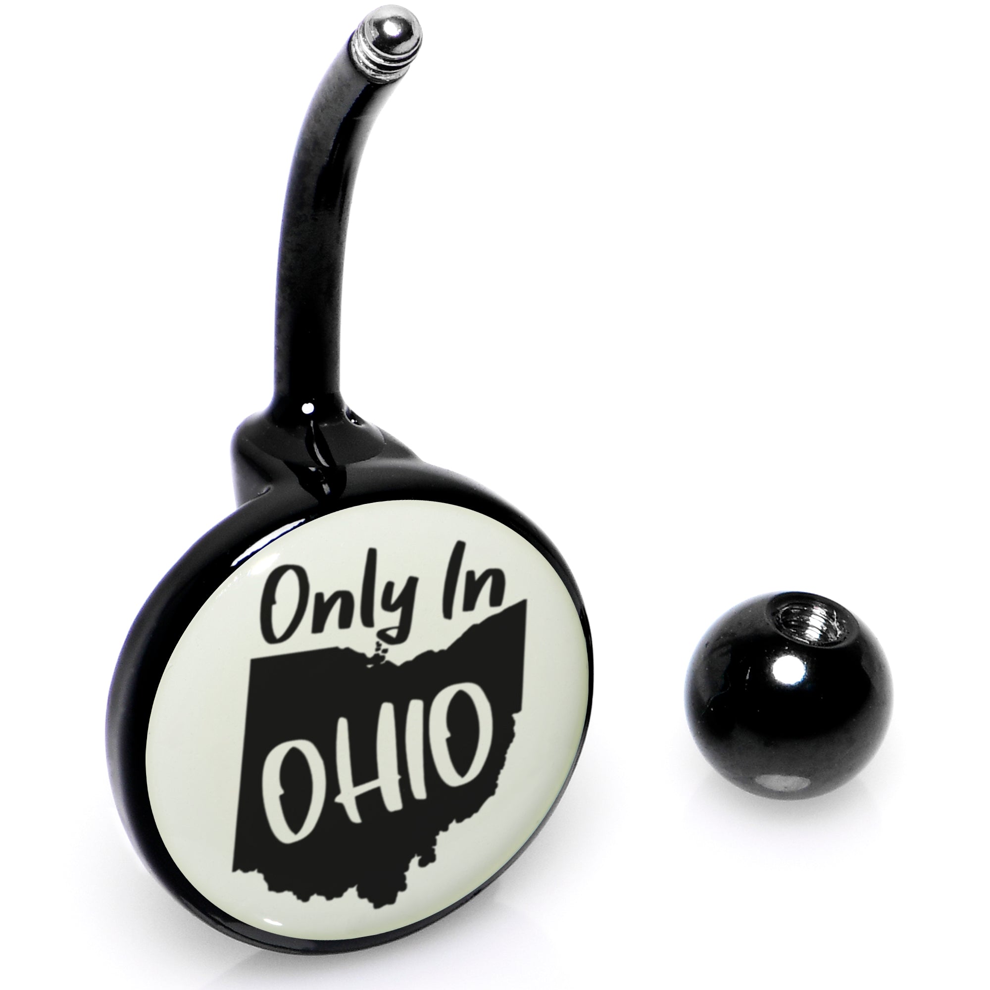 Glow in the Dark Black Only in Ohio Belly Ring