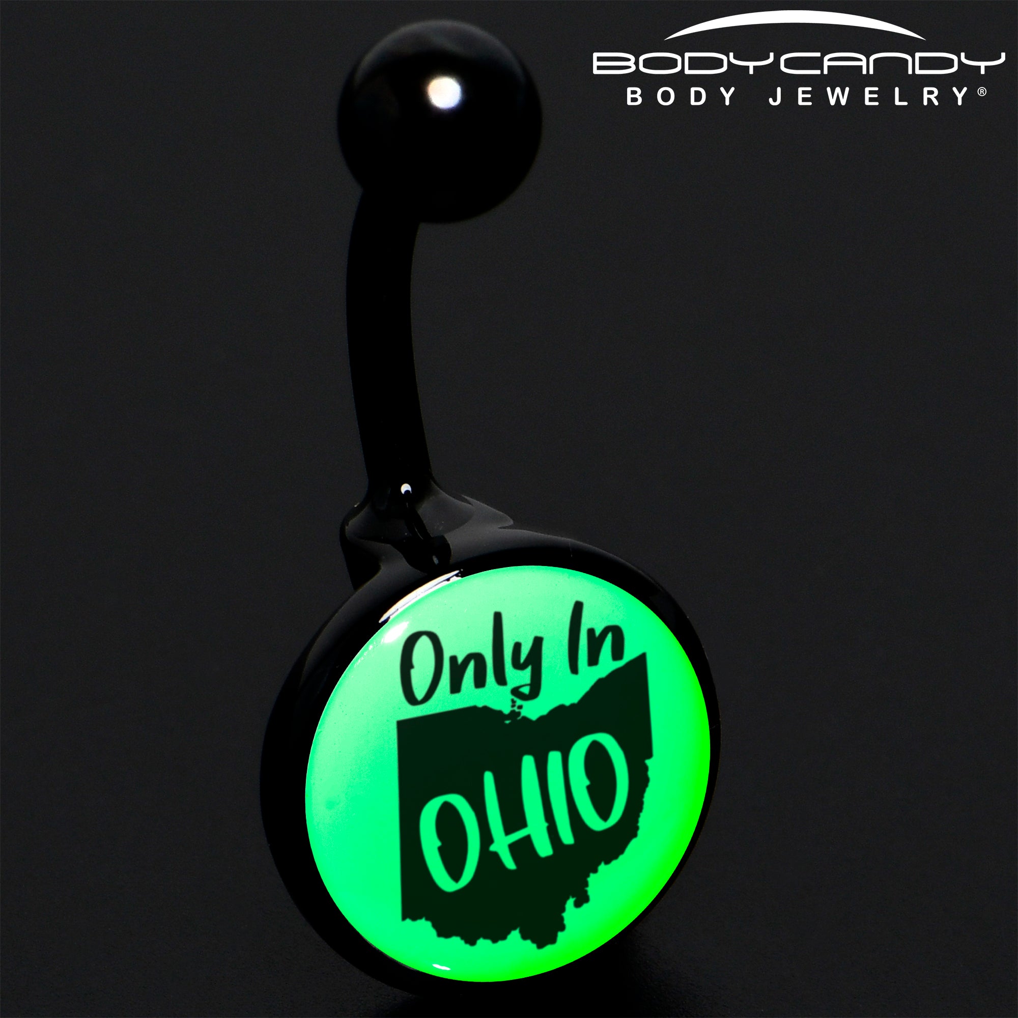 Glow in the Dark Black Only in Ohio Belly Ring