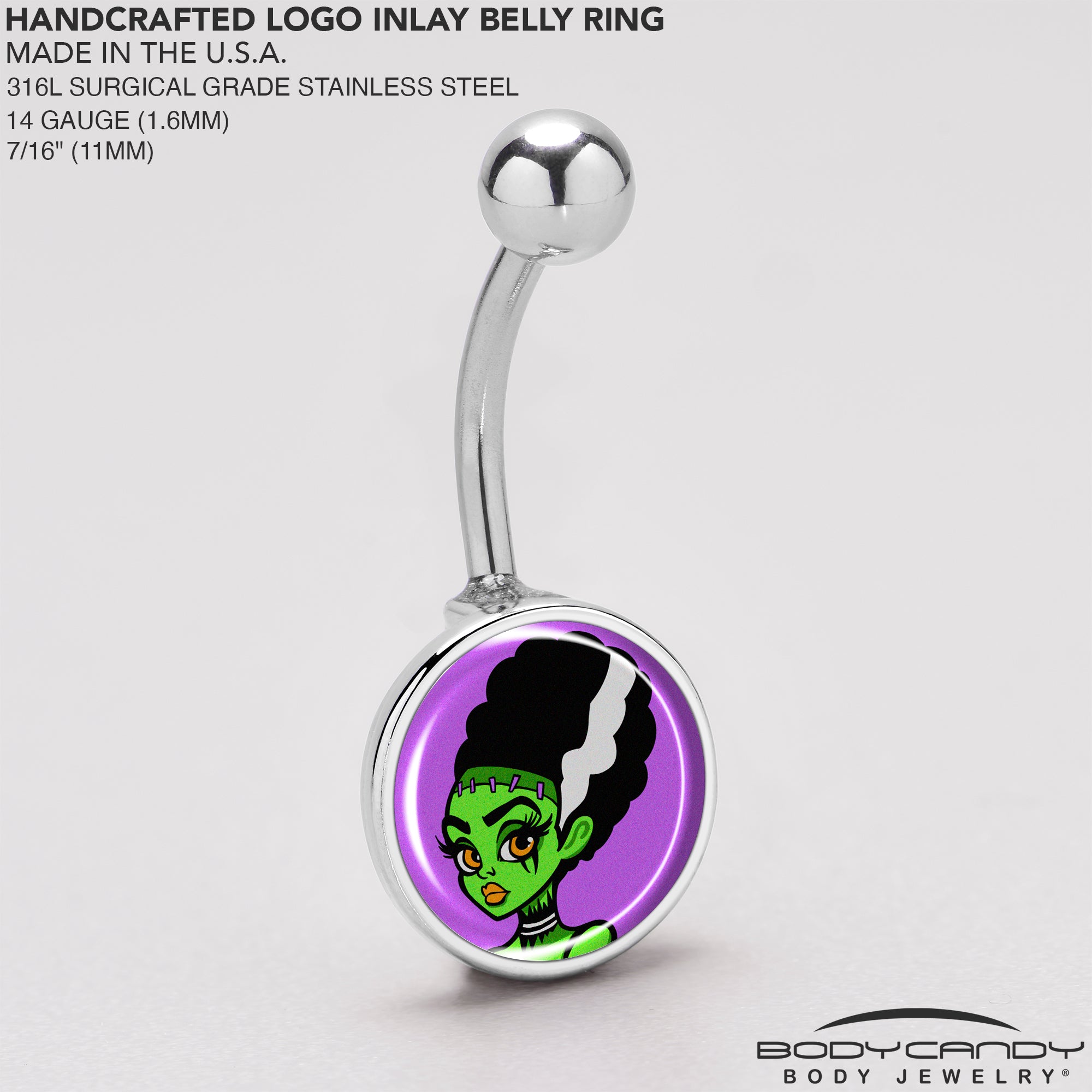 Bride of Frankenstein Inspired Belly Button Jewelry