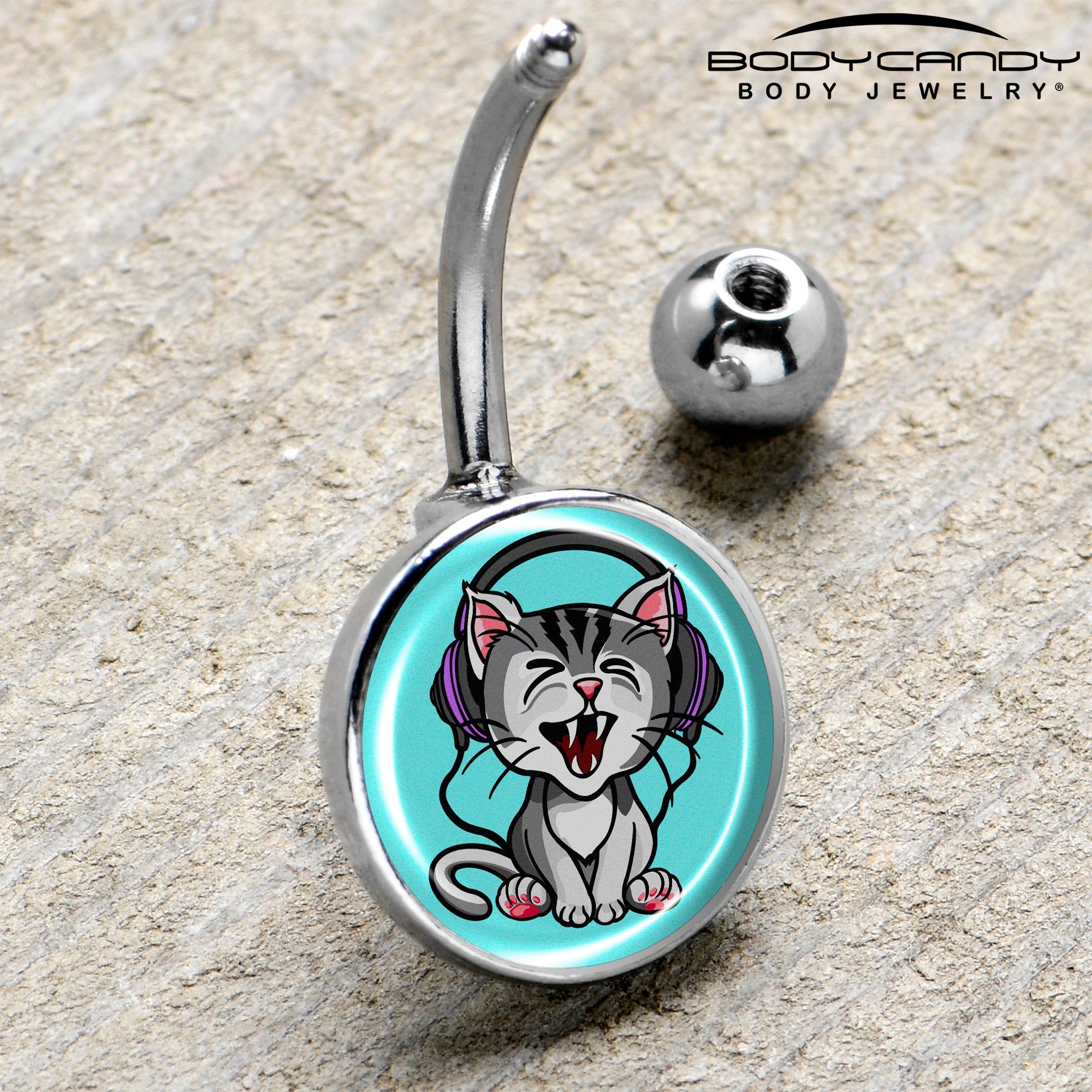 Heavy Metal Kitty Cat Belly Ring