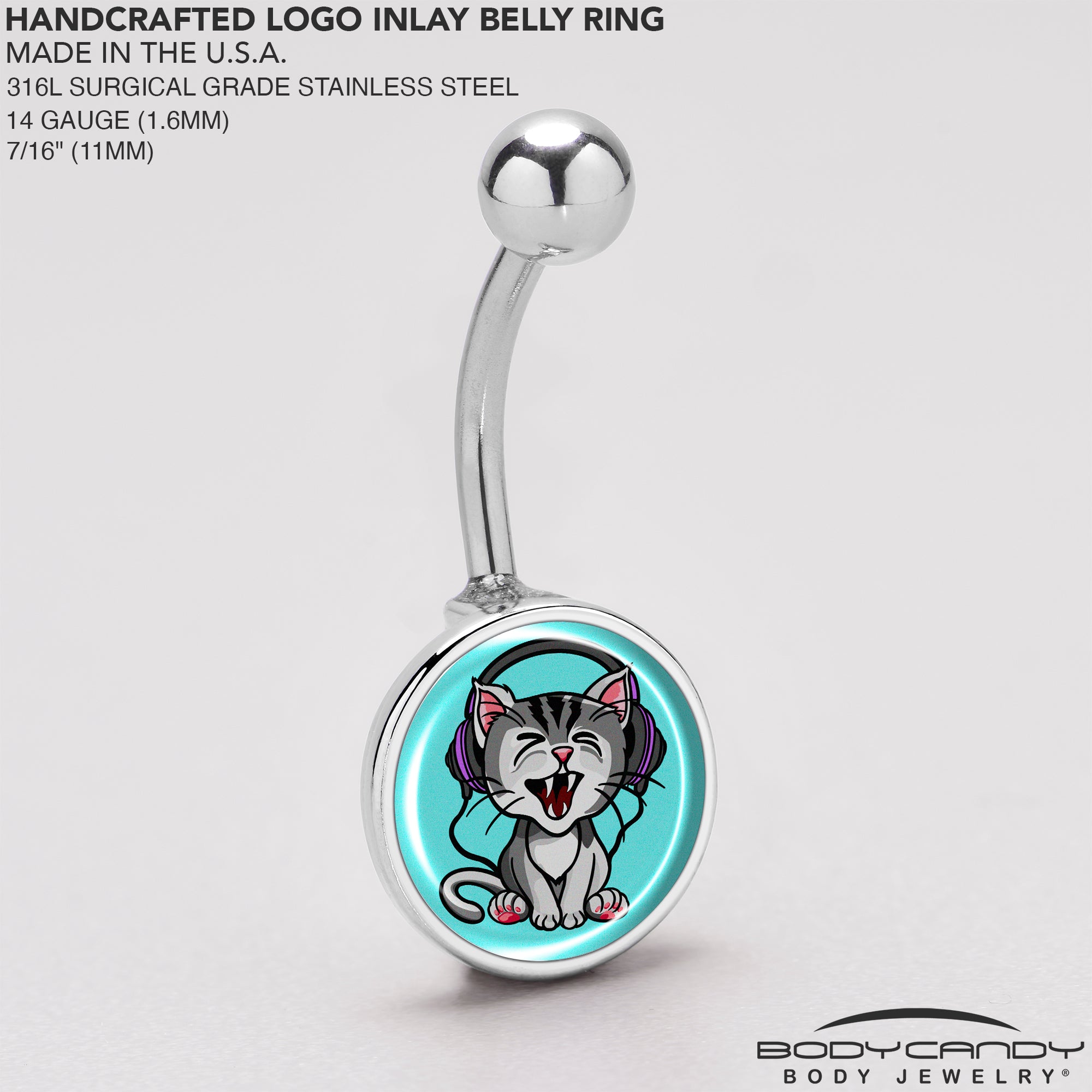 Heavy Metal Kitty Cat Belly Ring