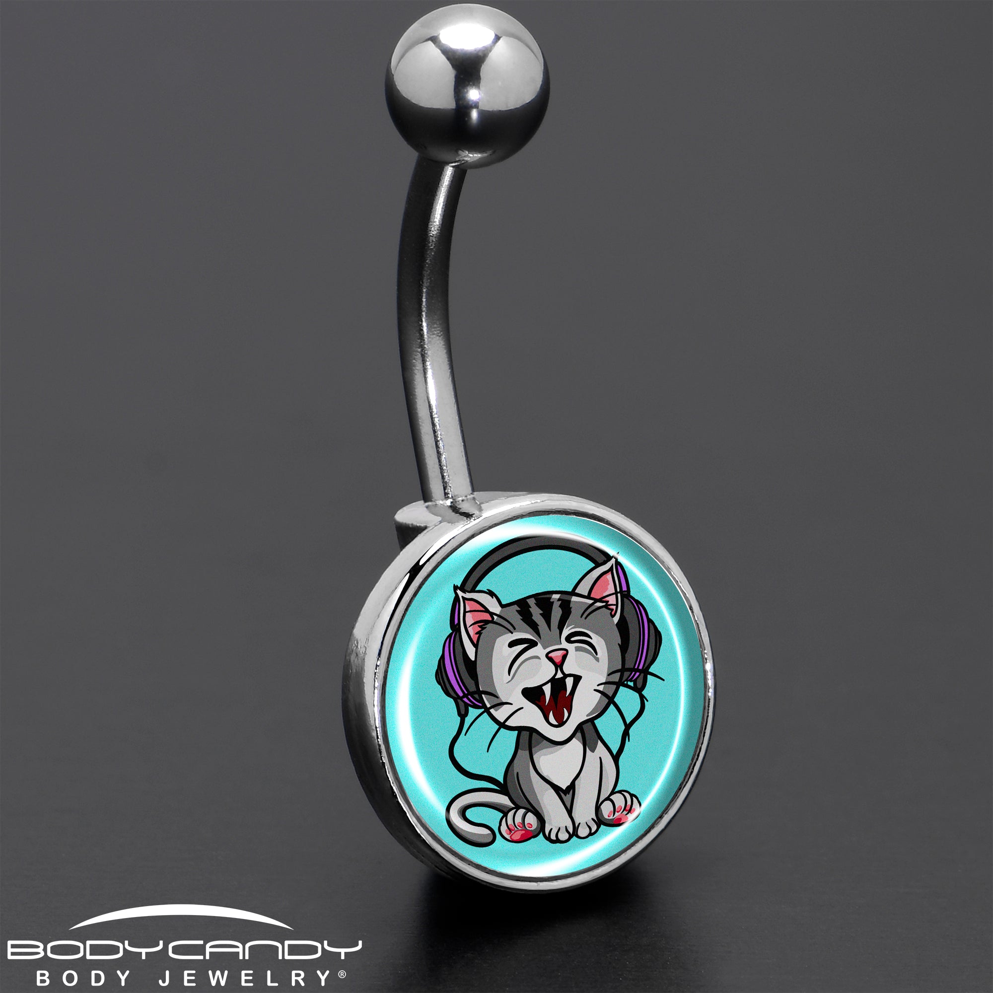 Heavy Metal Kitty Cat Belly Ring