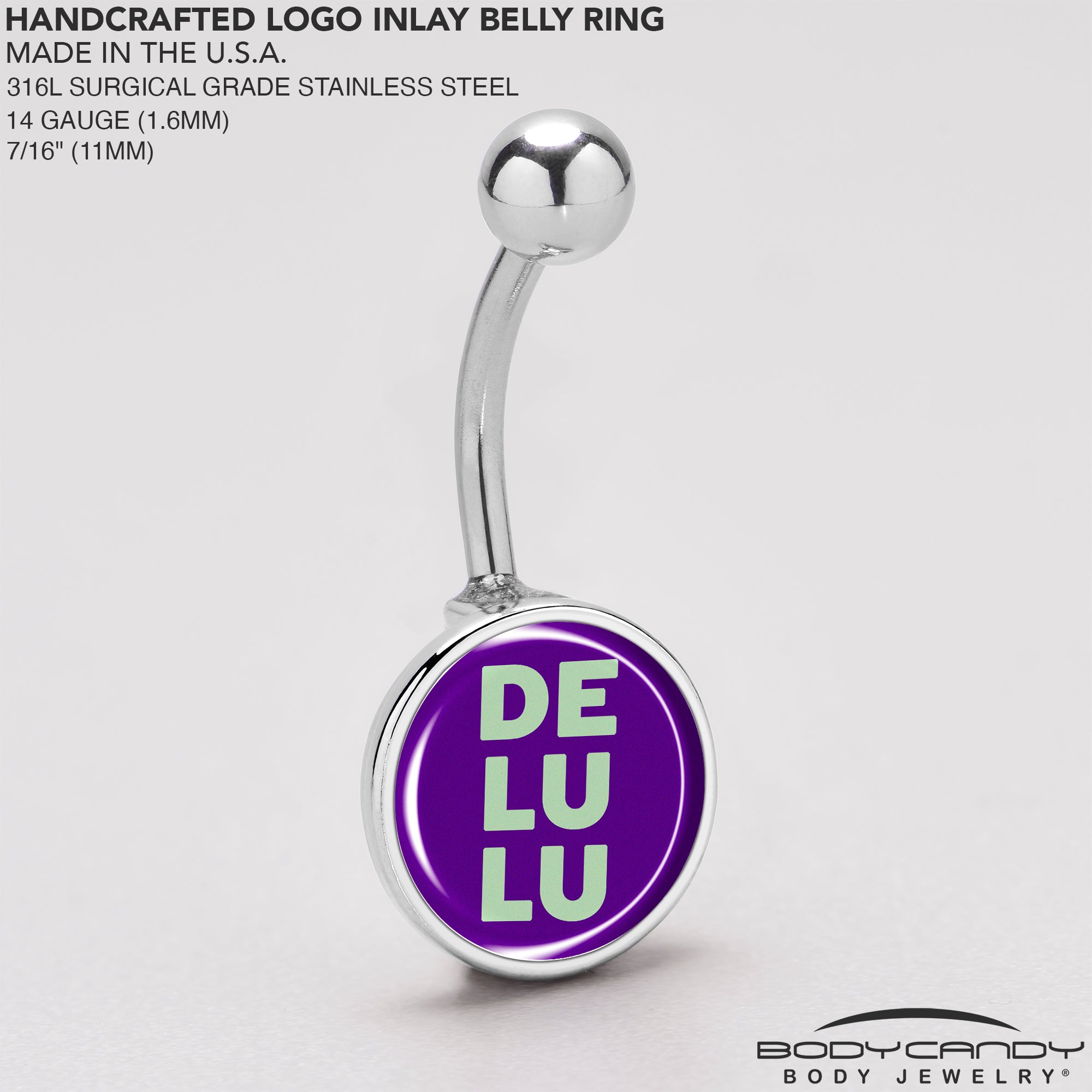 Word DELULU Belly Ring