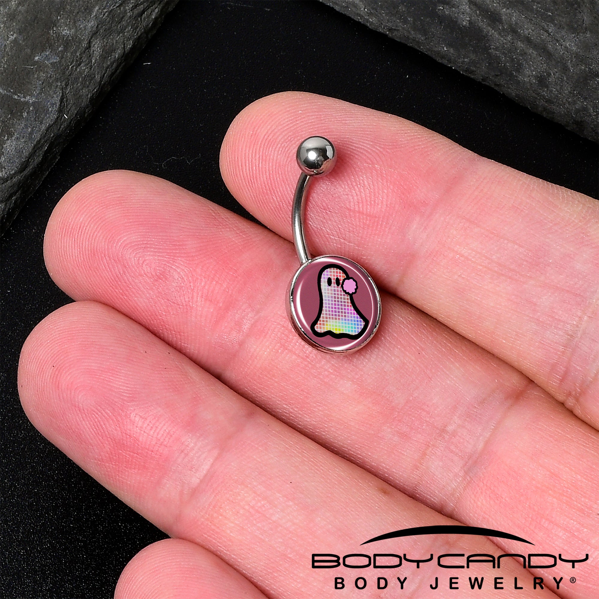 Unique Disco Spirit Ghost Belly Ring for a Fun Look