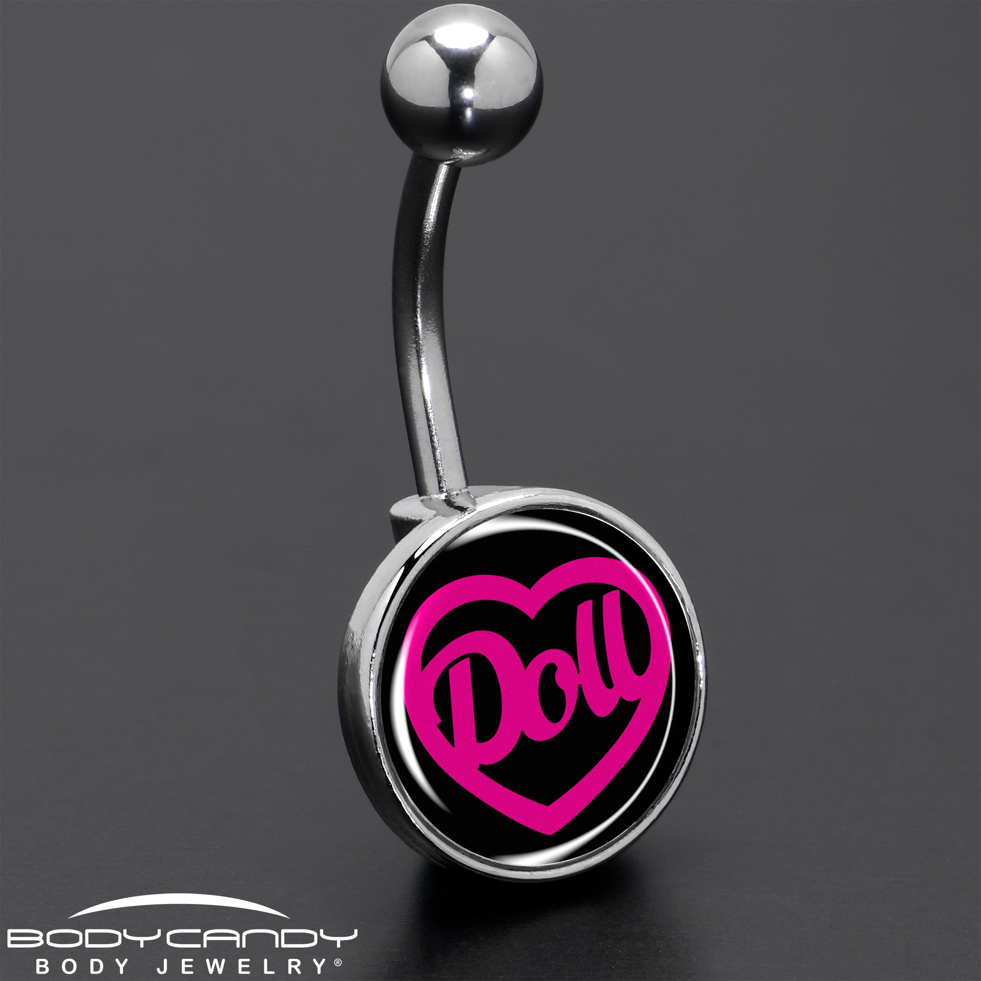 Hollow Heart Doll Word Belly Ring