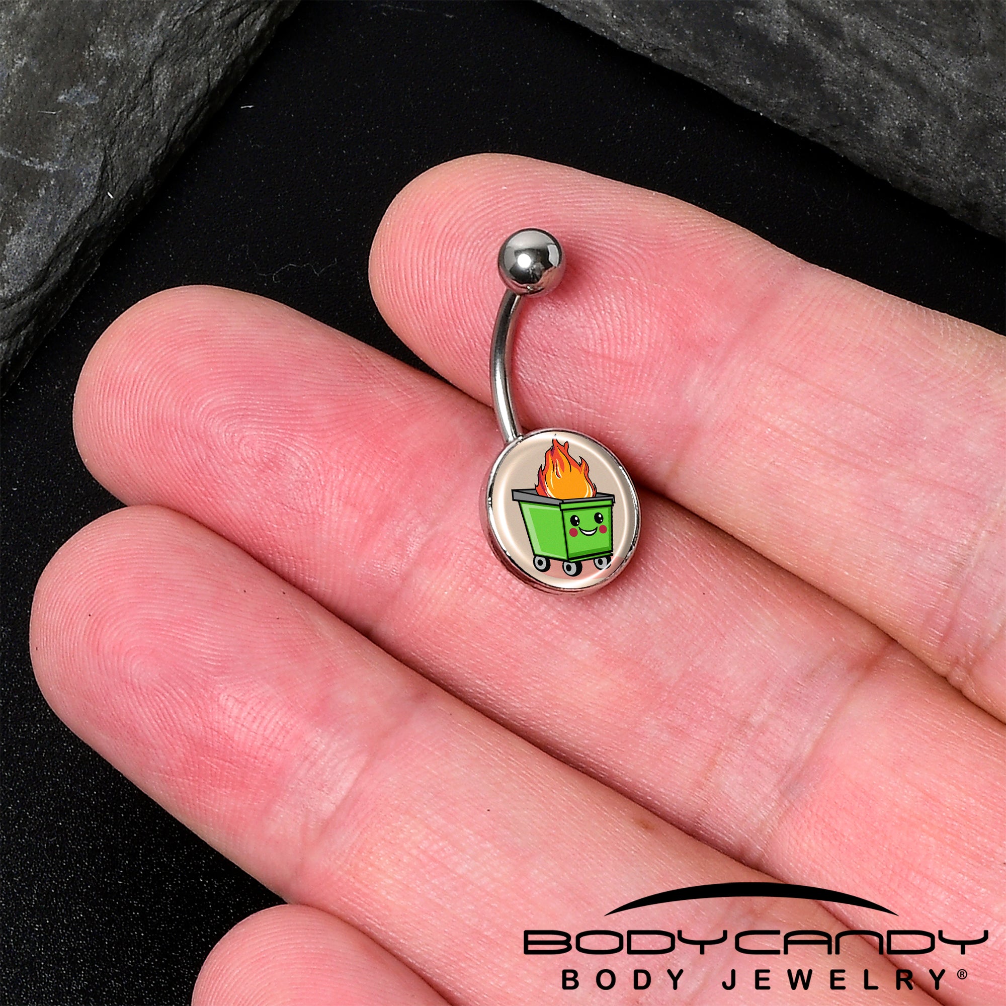 Fun Dumpster Fire Belly Ring - Quirky and Edgy Piercing Accessory