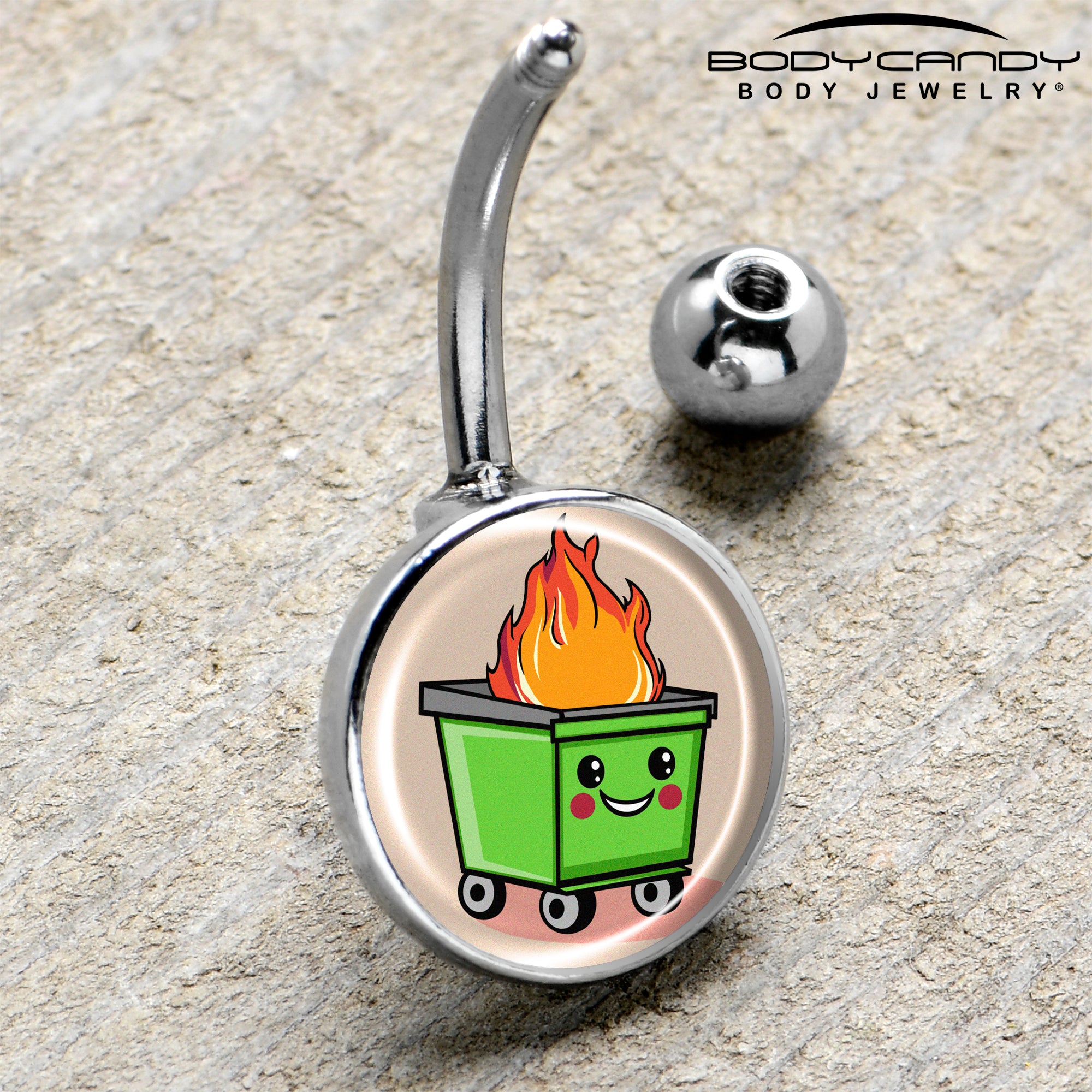 Custom Dumpster Fire Belly Ring - Perfect for Statement Jewelry