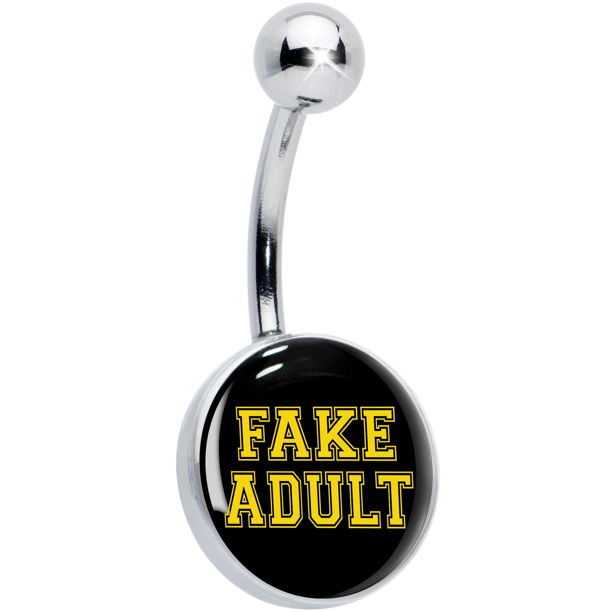 Black Yellow Fake Adult Belly Ring