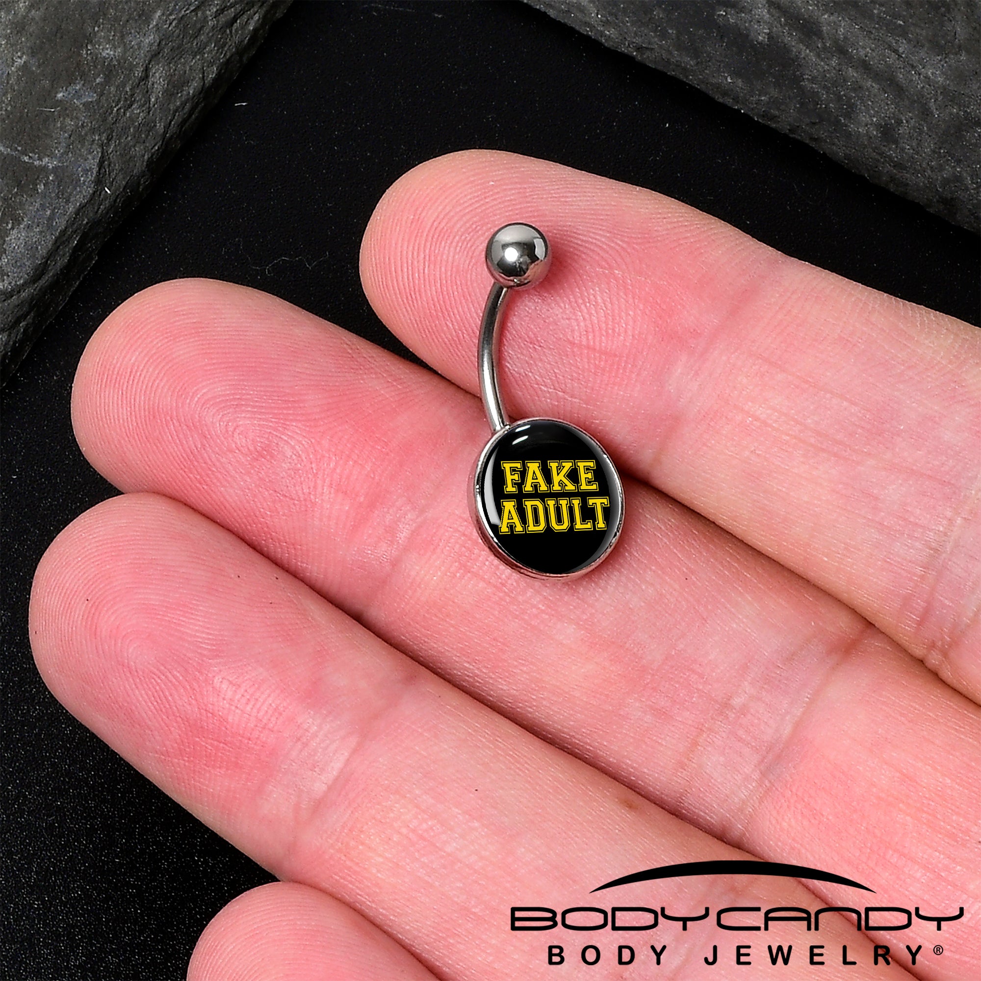 Black Yellow Fake Adult Belly Ring