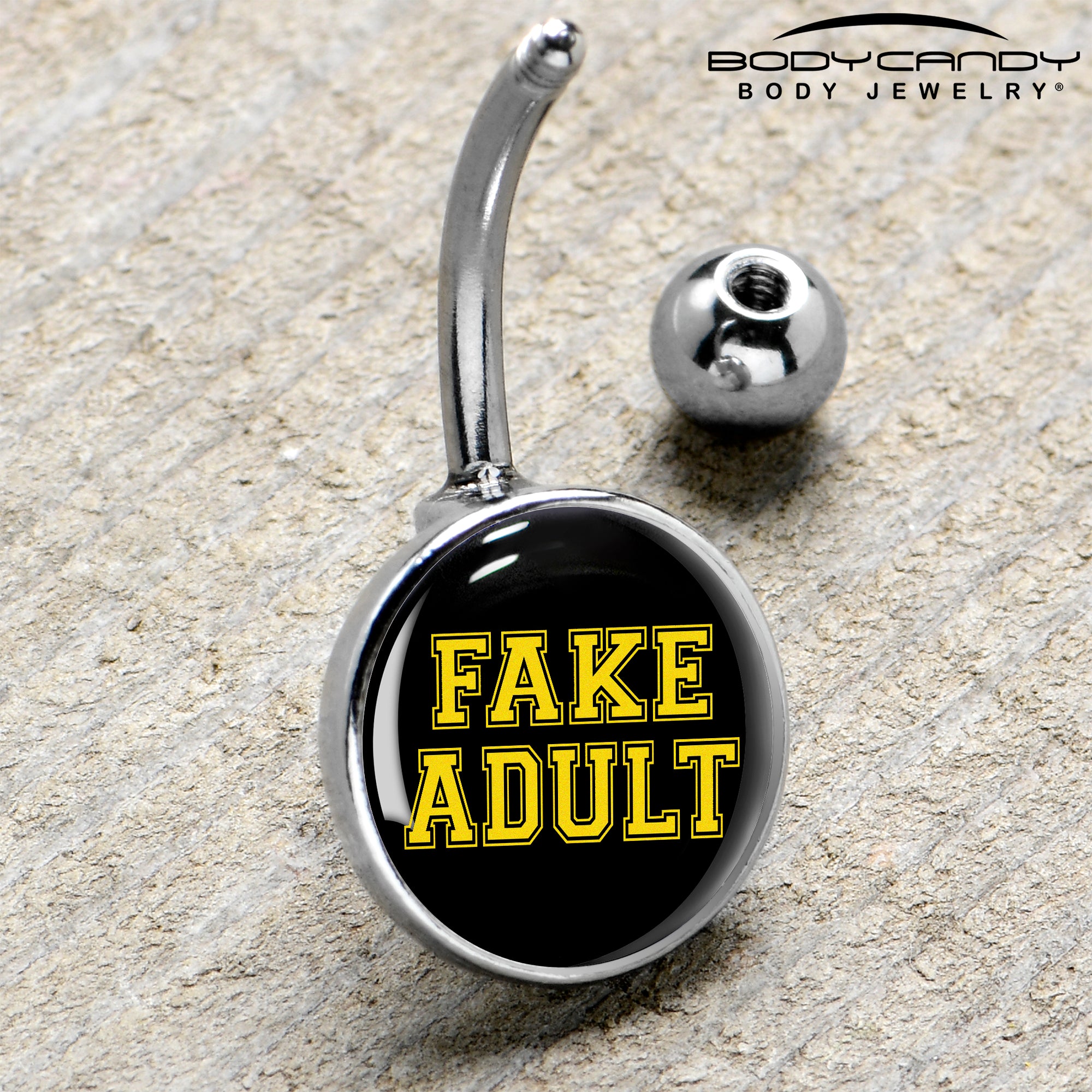 Black Yellow Fake Adult Belly Ring