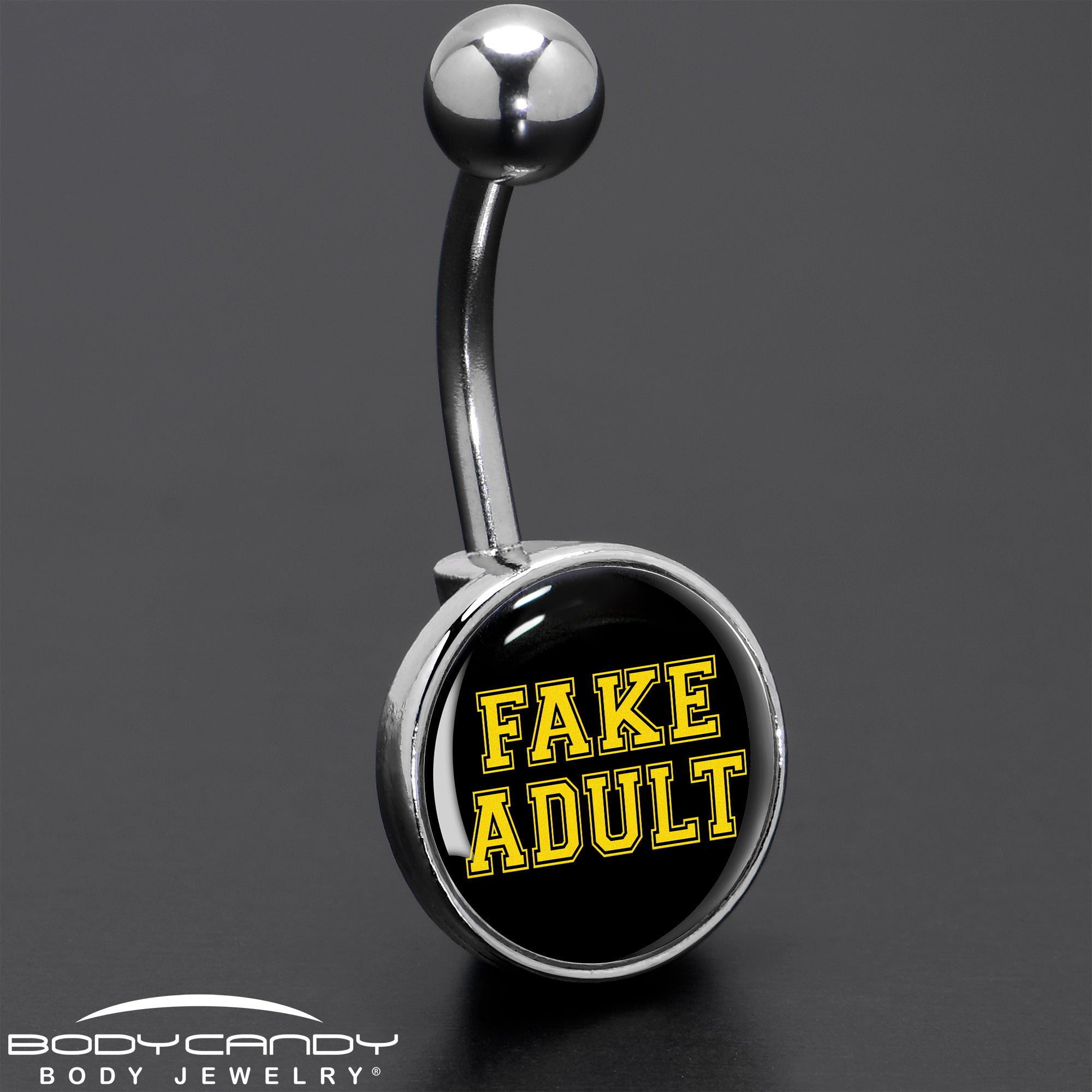 Black Yellow Fake Adult Belly Ring