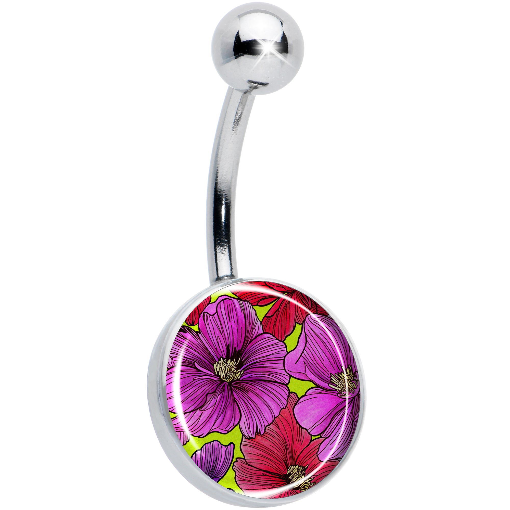 Blossom Creation Tropical Floral Flowers Belly Ring
