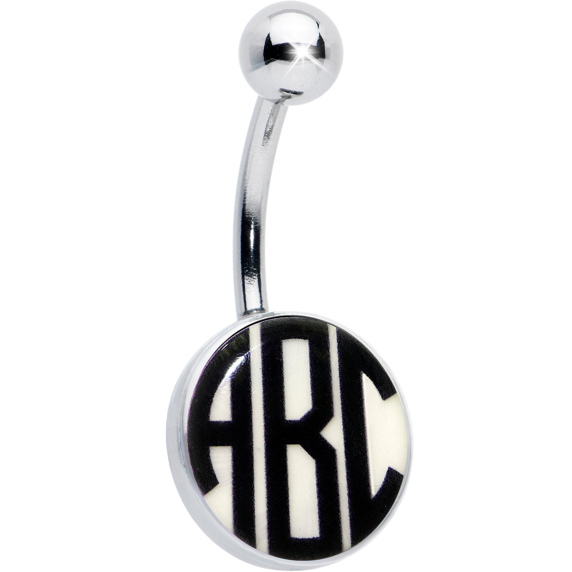 Custom Glow in the Dark Logo Personalized Initial Belly Ring