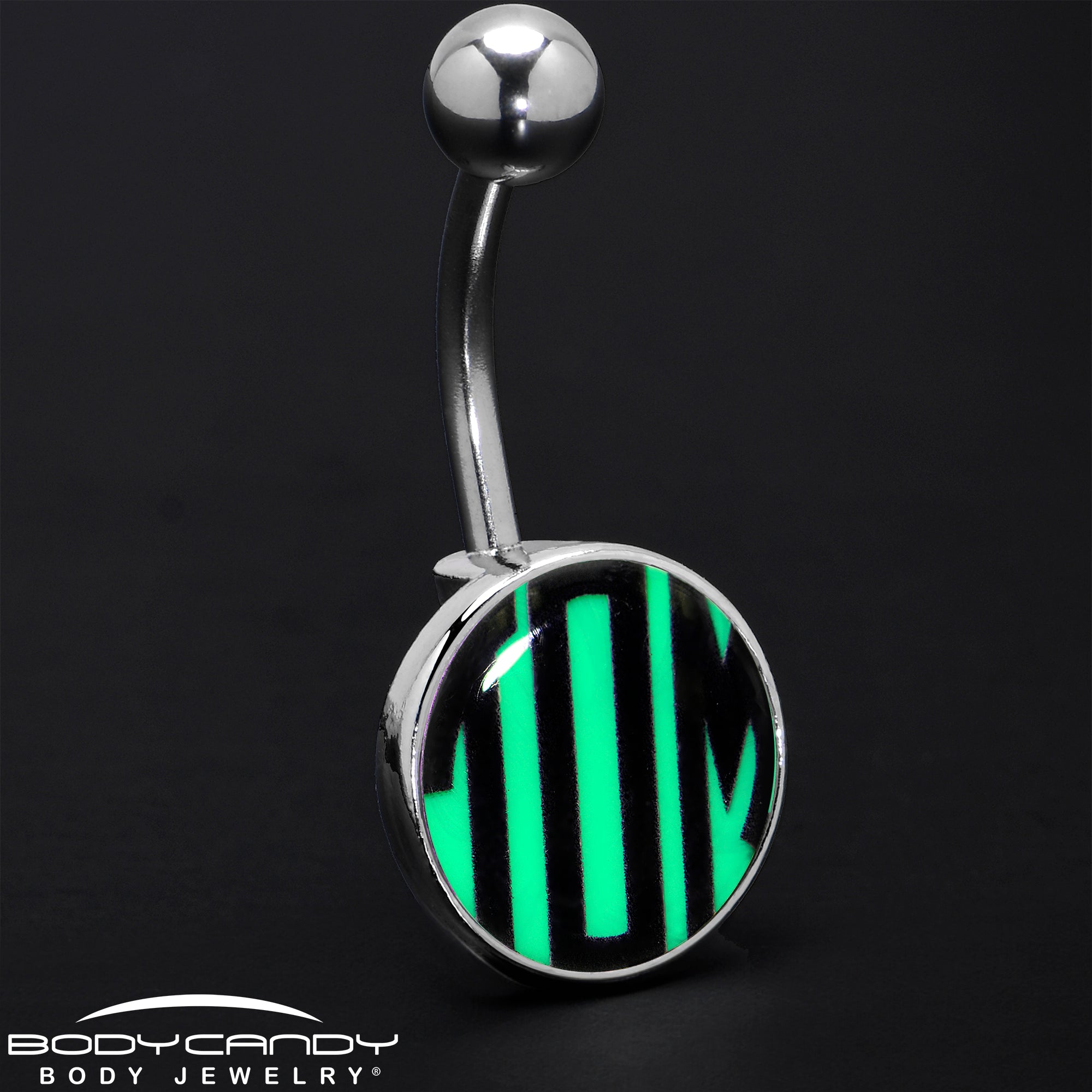 Custom Glow in the Dark Logo Personalized Initial Belly Ring