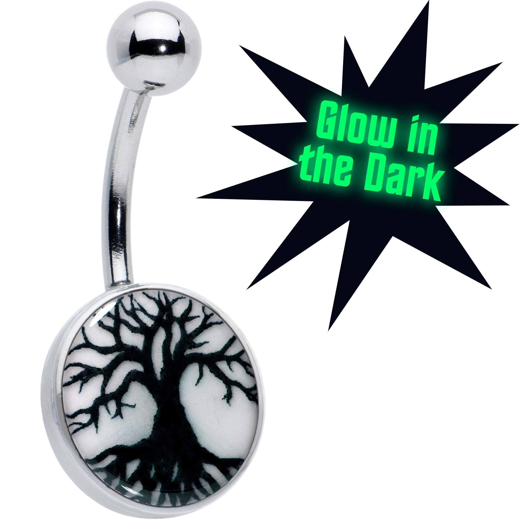 Glow in the Dark Tree of Life Belly Ring