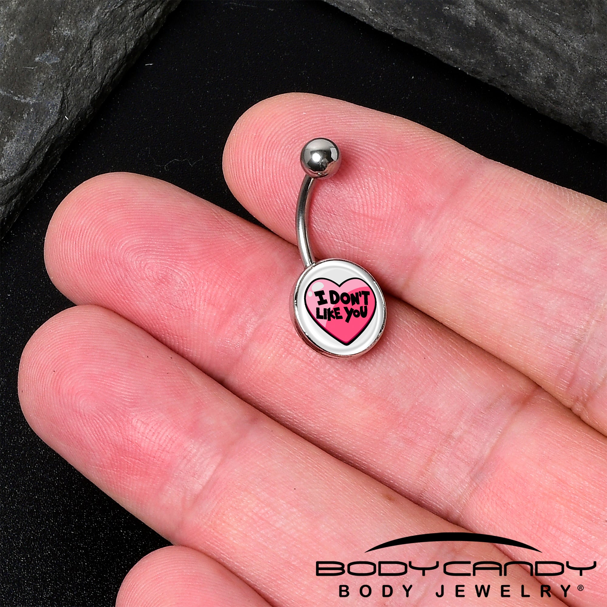 Valentine Heart Belly Ring I Dont Like You