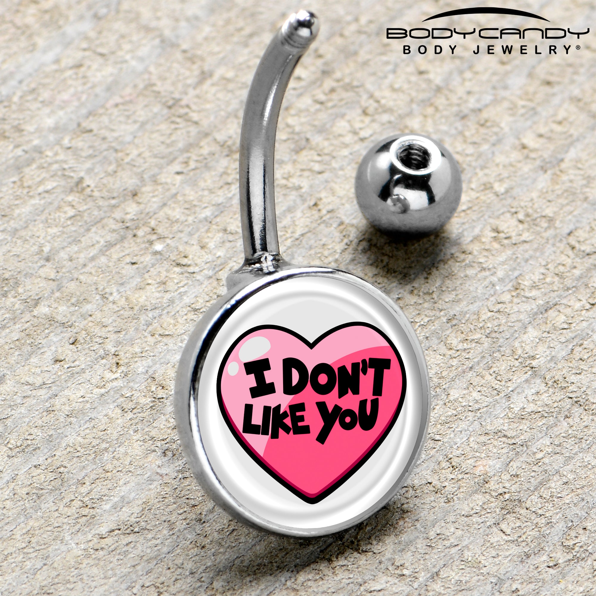 Funny Valentine Heart Belly Ring I Dont Like You