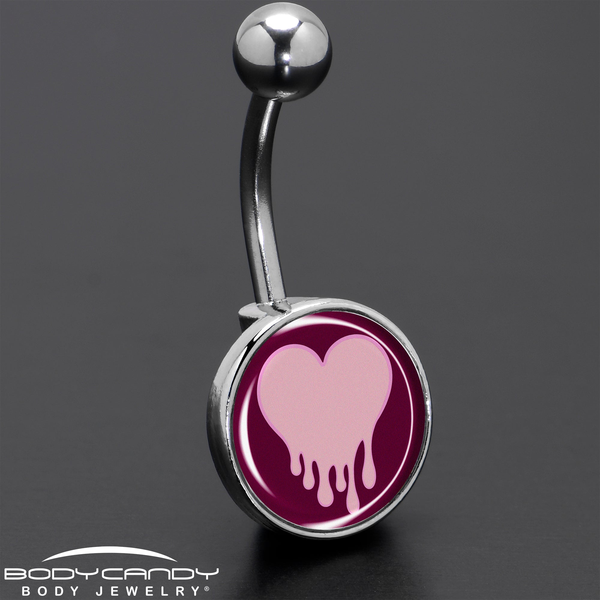 Pinkish Melting Heart Belly Ring