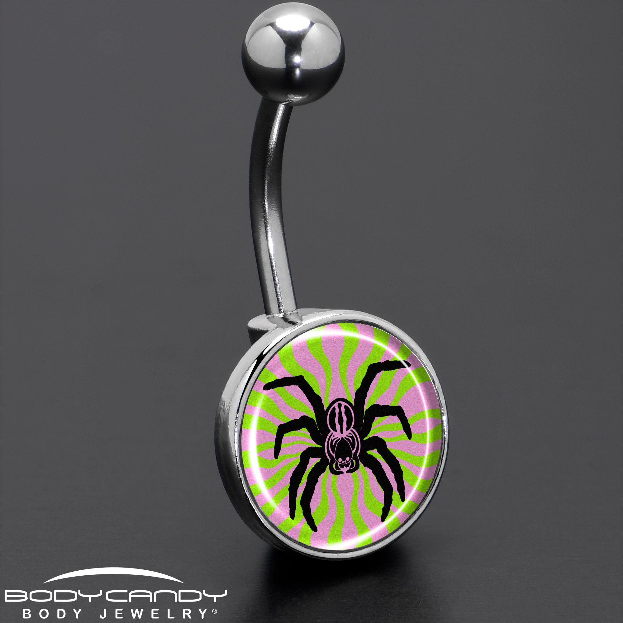 Psychedelic Spider Belly Ring Made in USA