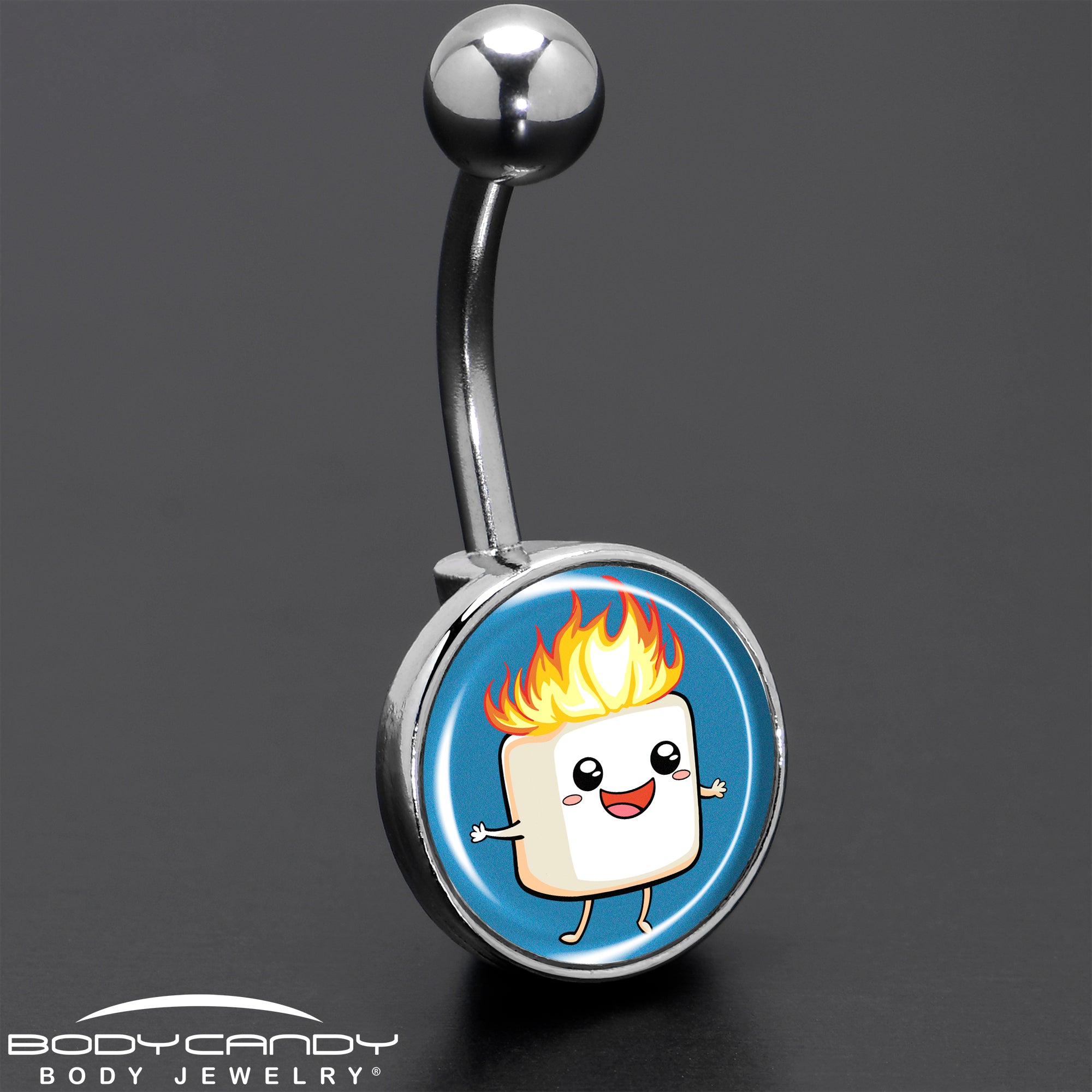 Burning Marshmallow Belly Ring Made in USA