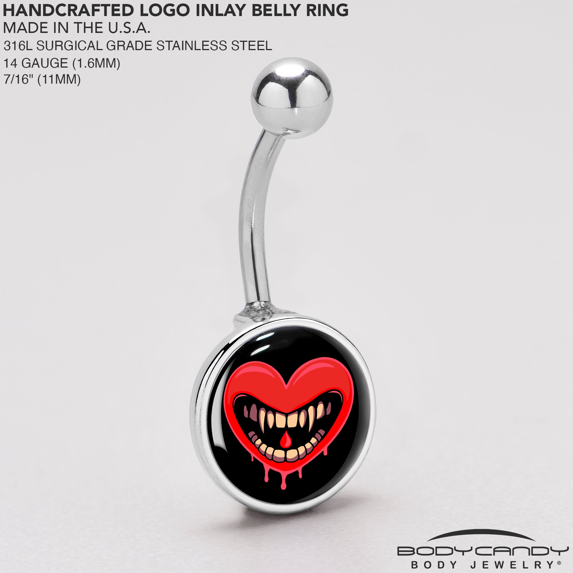 valentine heart vampire body jewelry