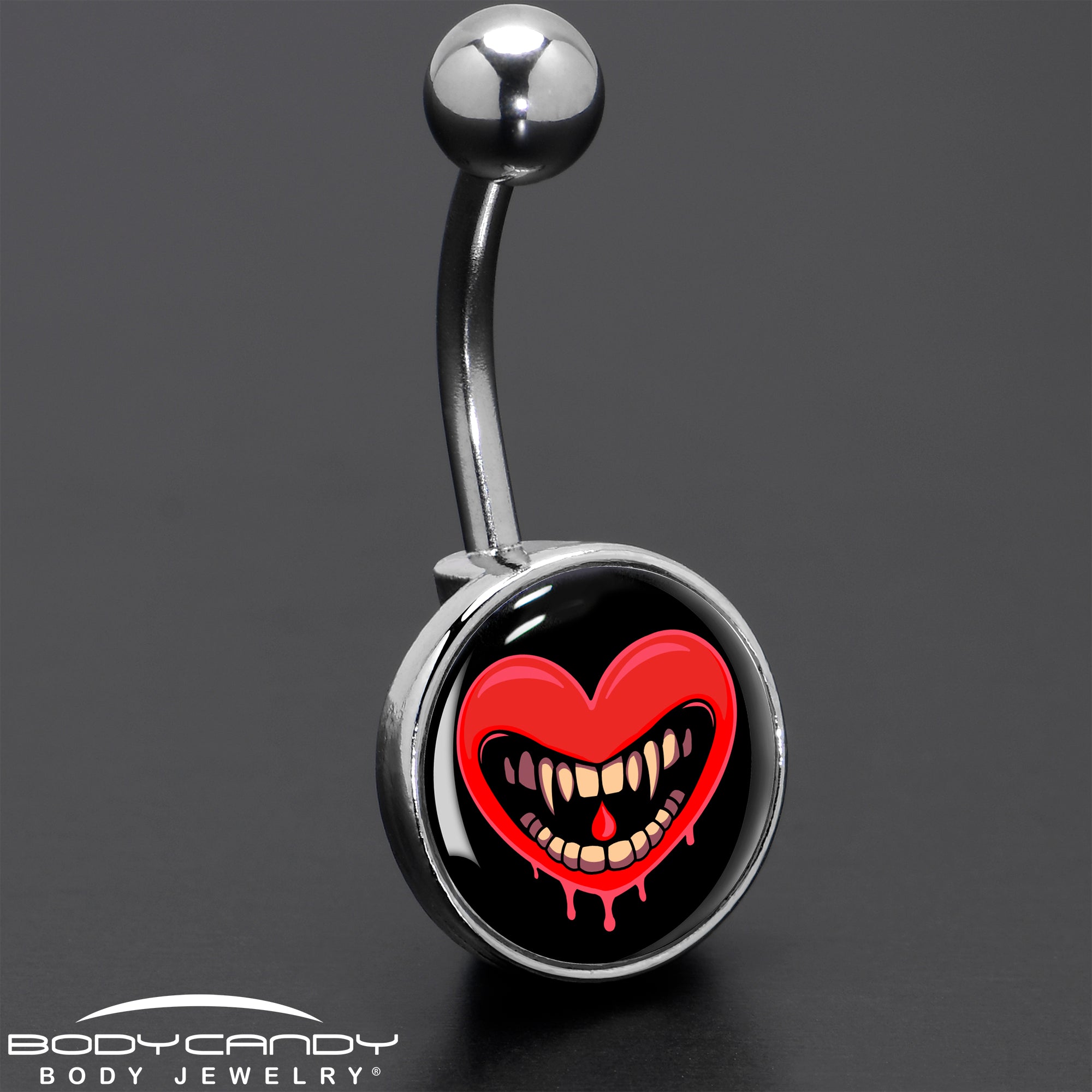 Valentine Heart Vampire Belly Ring