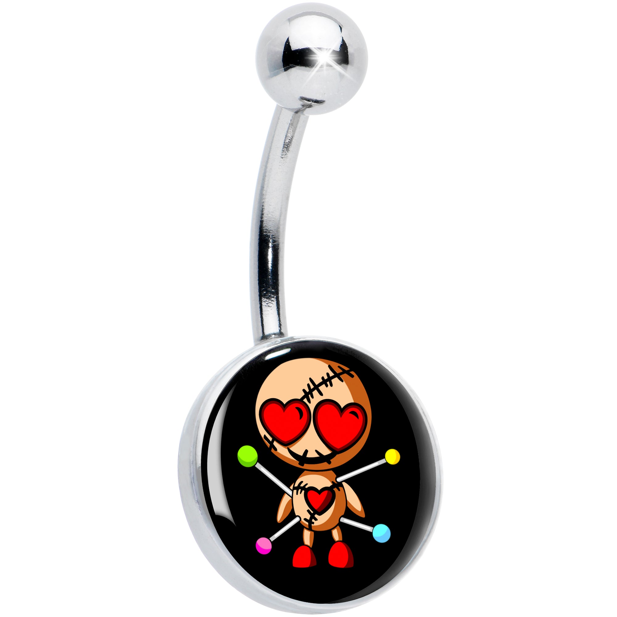 Valentine Heart Voodoo Doll Belly Ring