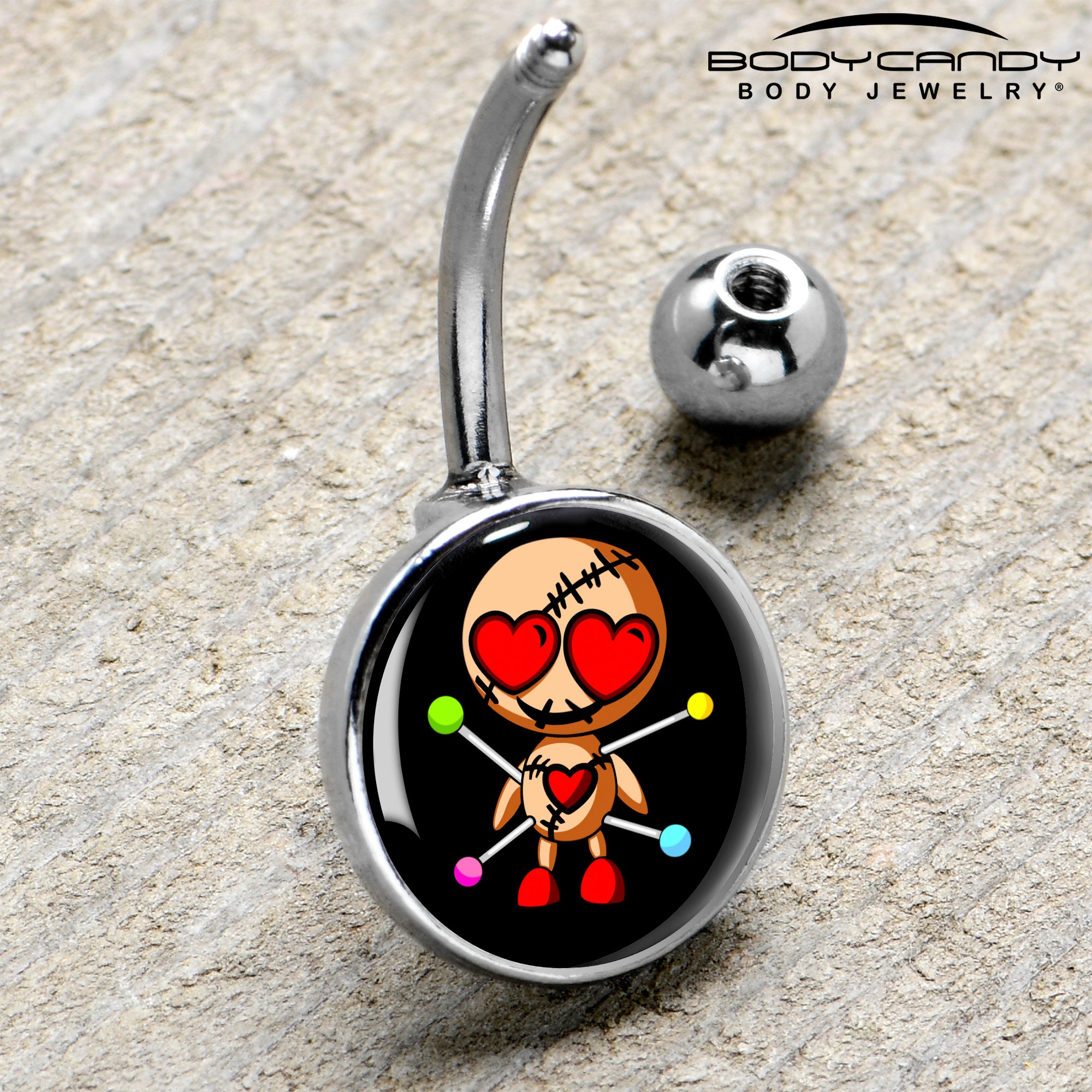 Voodoo Doll Heart Belly Ring for Love and Romance