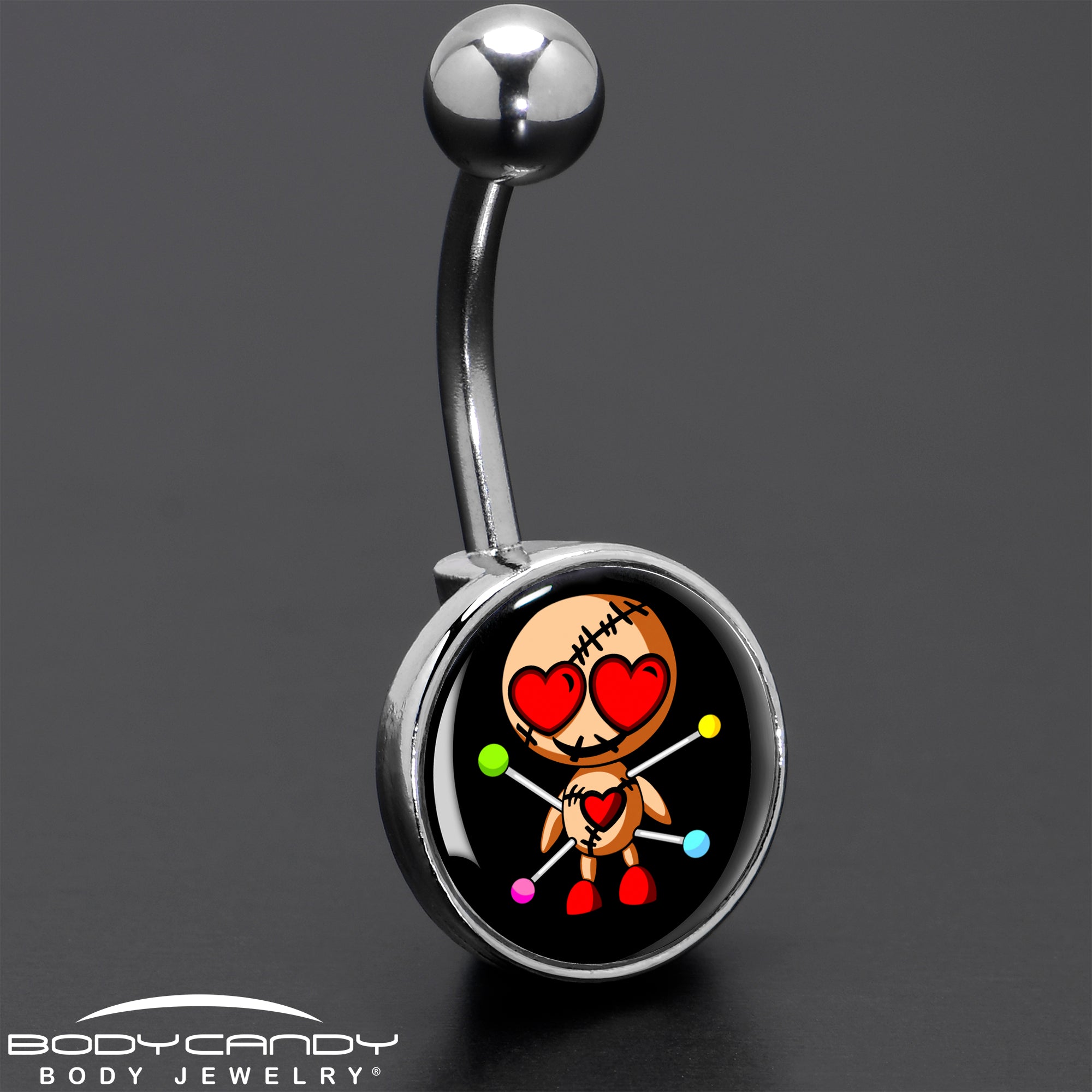 Valentine Heart Voodoo Doll Belly Ring