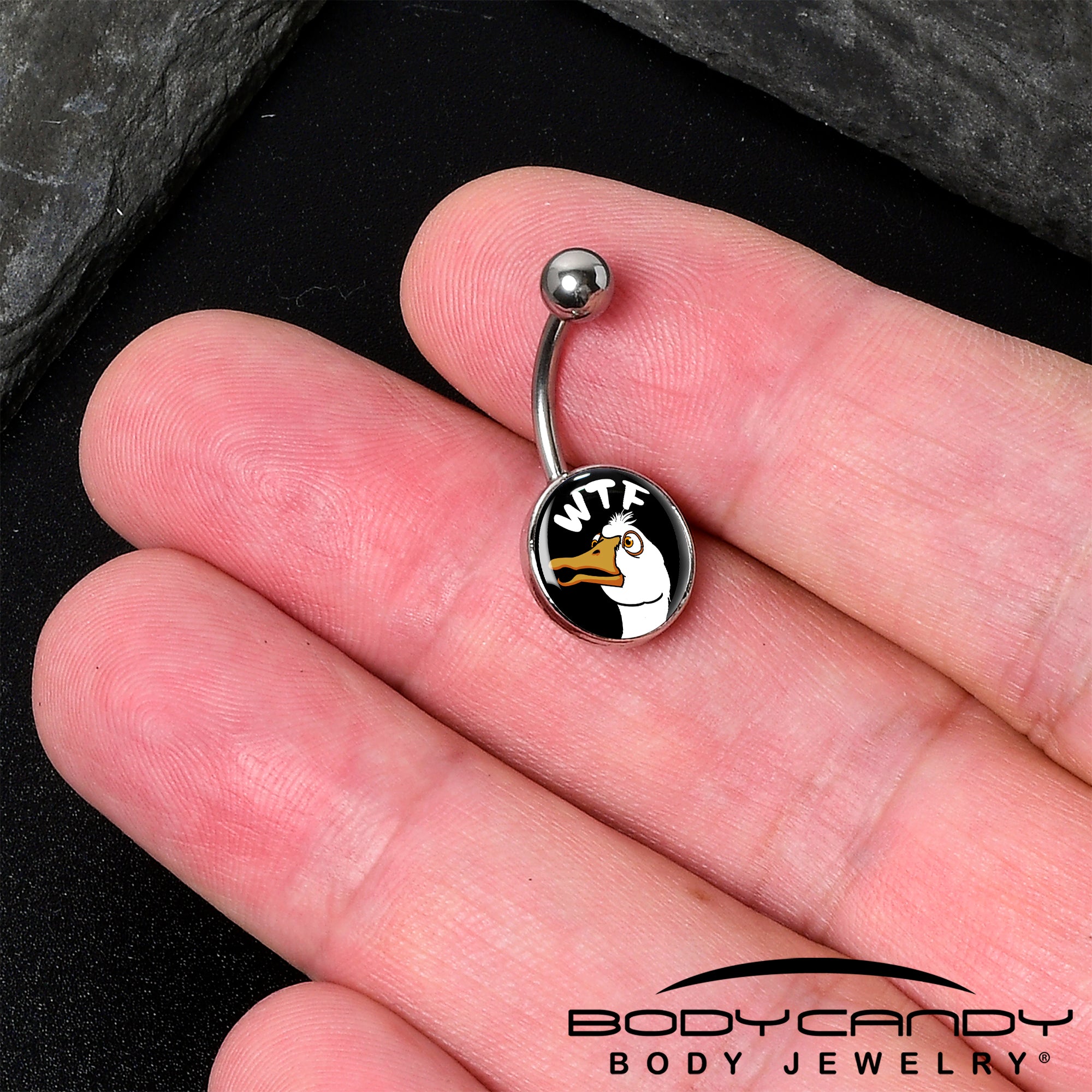 Handmade WTF Duck Belly Ring - Fun and Unique Accessory