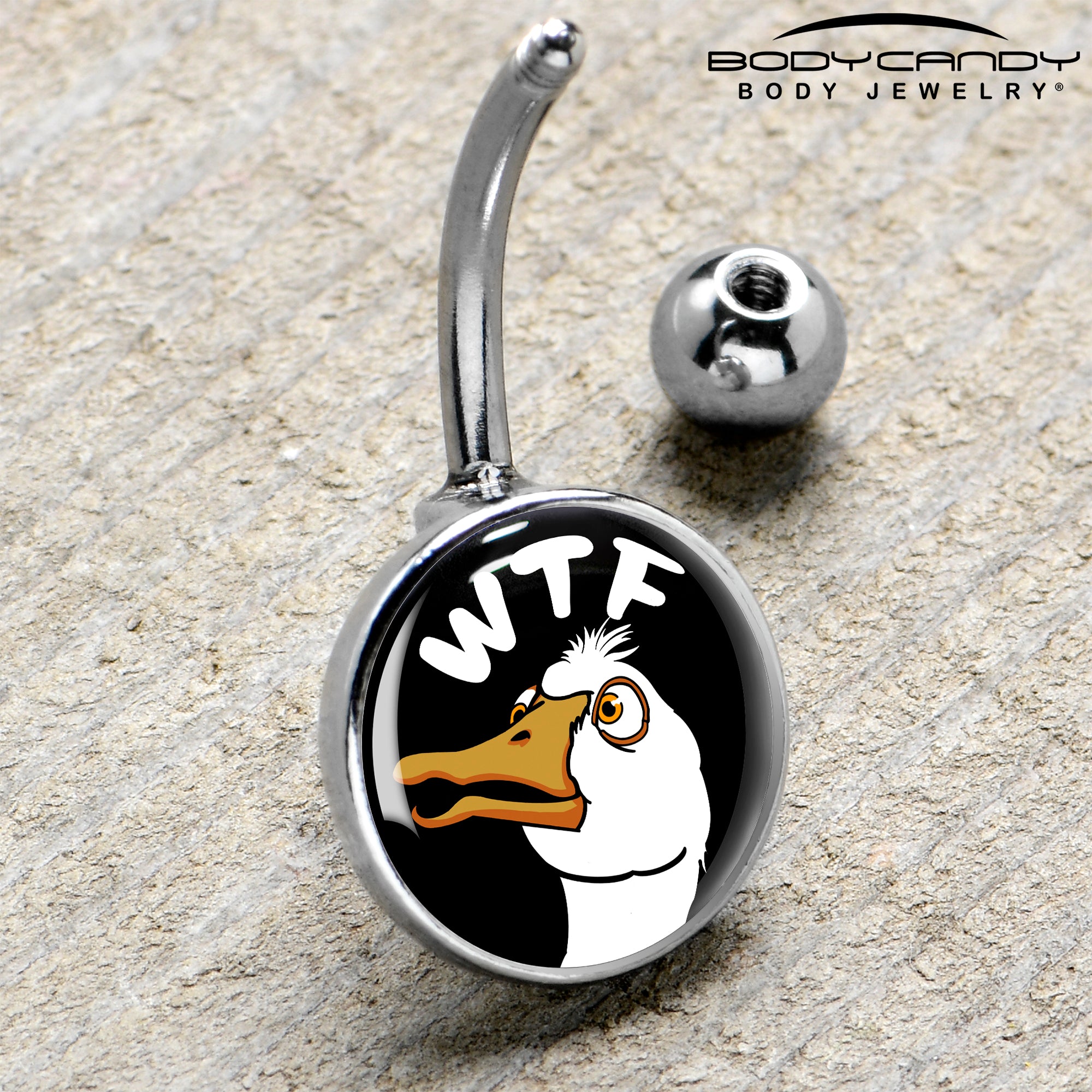 WTF Duck Belly Ring - Colorful Duck Charm for Belly Button