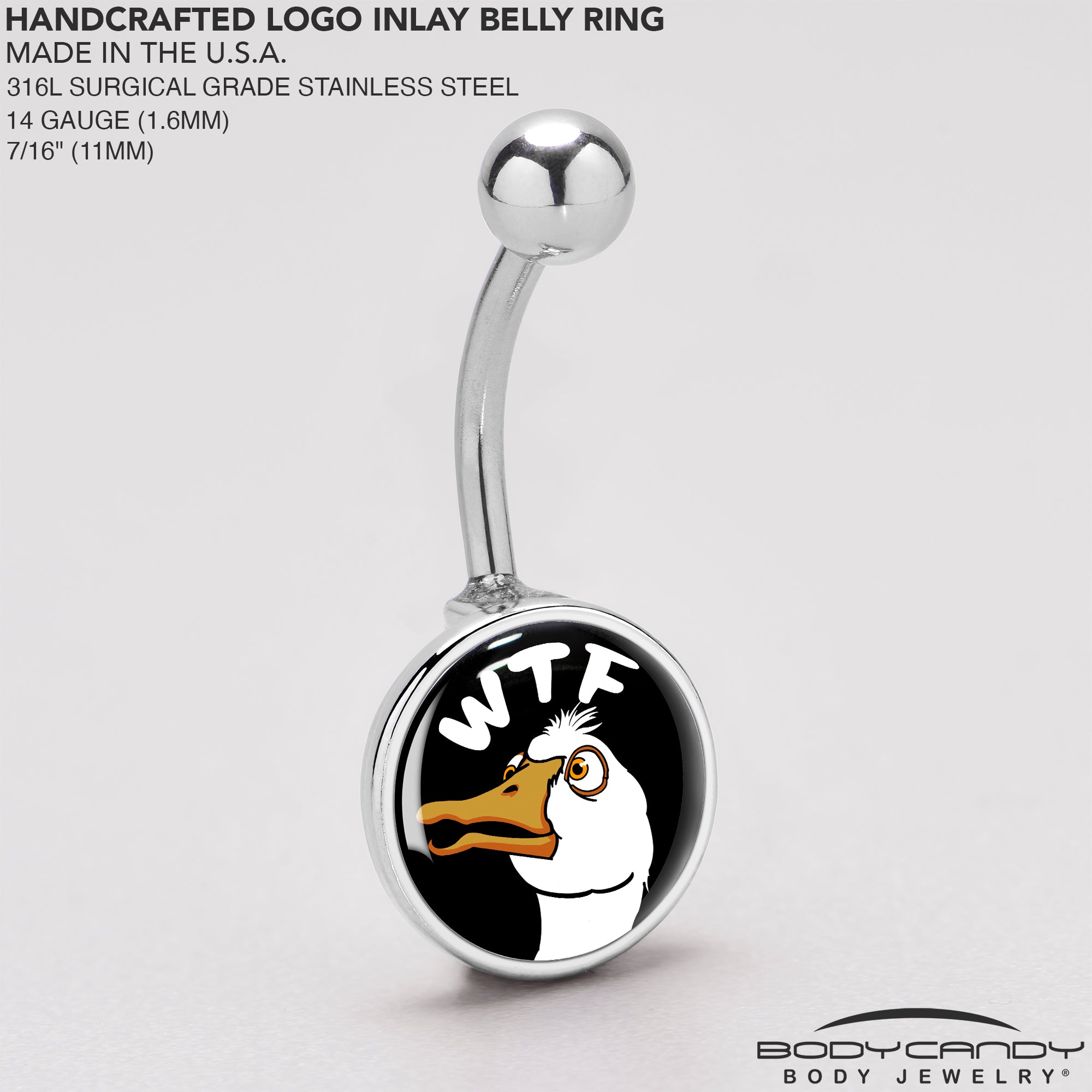 WTF Duck Belly Ring - Eye-Catching Duck Belly Button Piercing