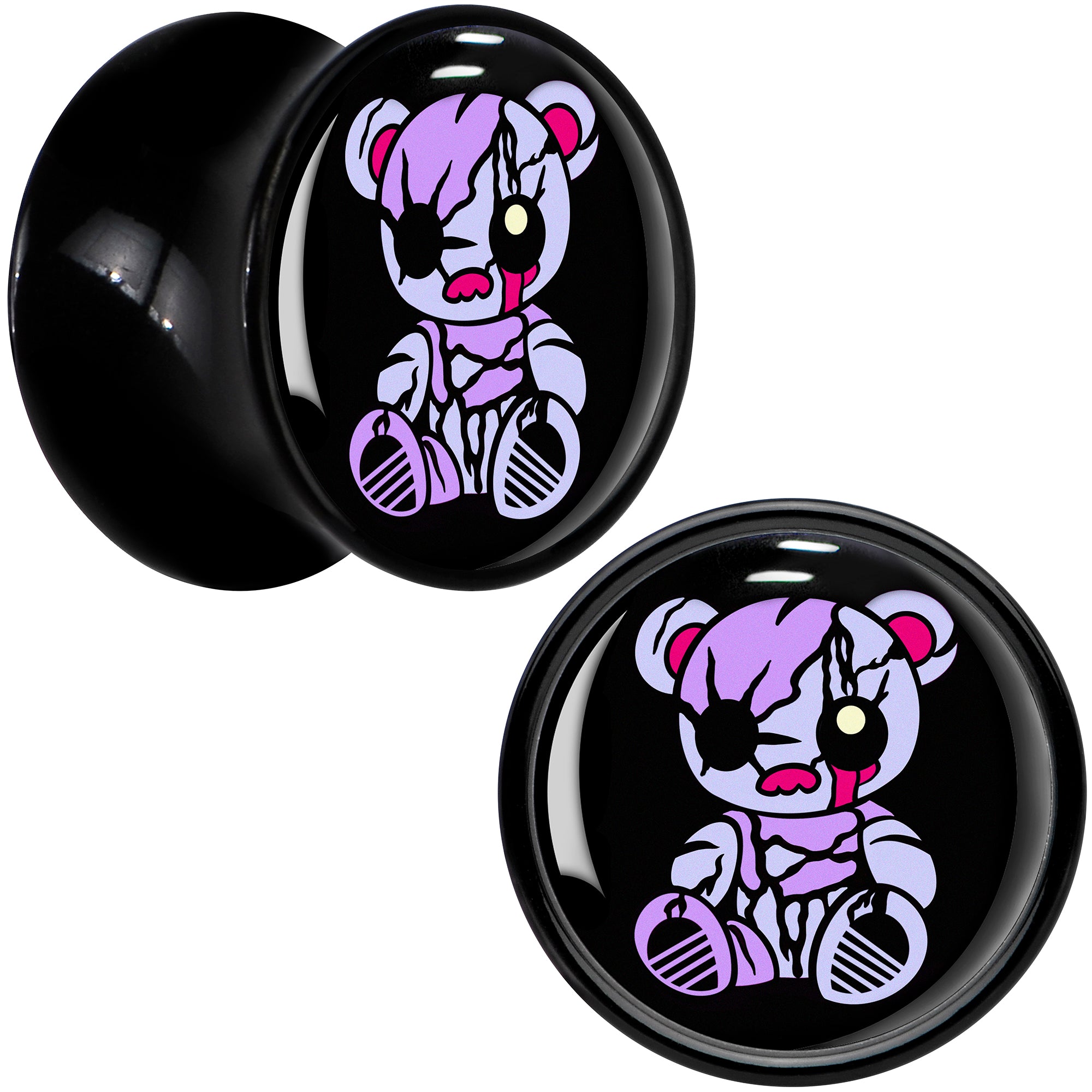 Attitude Teddy Bear Black Acrylic Saddle Plug Set